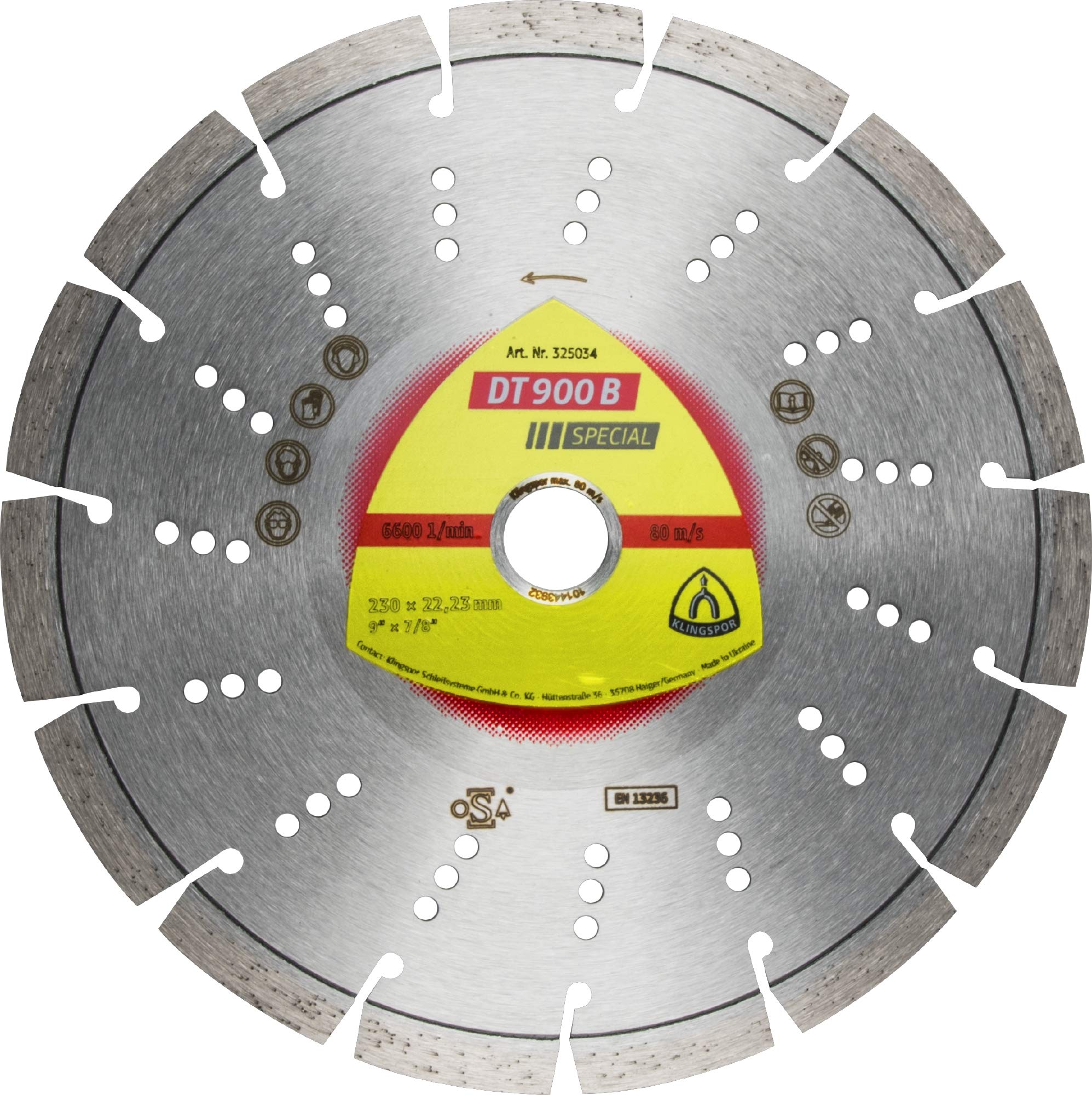DT 900 B - Disco de corte de diamante (180 x 2,6 x 22,23 mm, 11 segmentos 42 x 2,6 x 12 mm, dentado estándar) : 325027