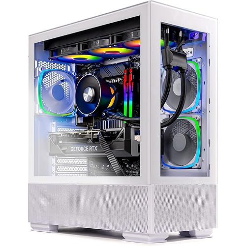 Skytech Azure Gaming PC Desktop, Ryzen 7 7800X3D 4.2 GHz (5GHz Turbo), NVIDIA RTX 5070 12GB, 2TB Gen4 NVMe SSD, 32GB DDR5 RAM 6000 RGB, 750W Gold PSU, 360mm ARGB AIO, Wi-Fi, Win 11