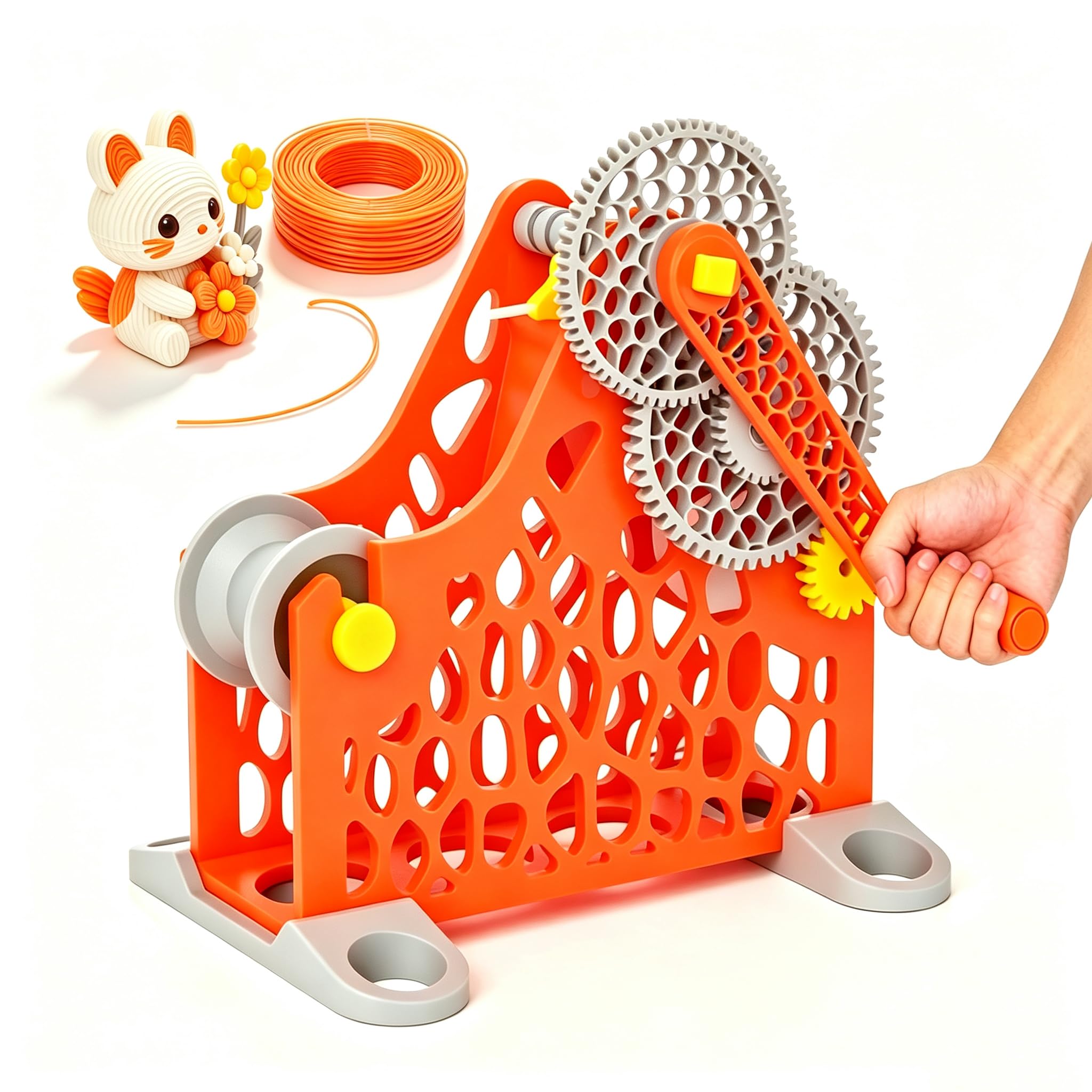 Rebobinador De Filamento, Rebobinador Manual Para Impresoras 3d | Diseño modular y fácil bobinado, bobina universal de 1 kg, para PLA, ABS, PETG, TPU, para entusiastas de la impresión.(B)