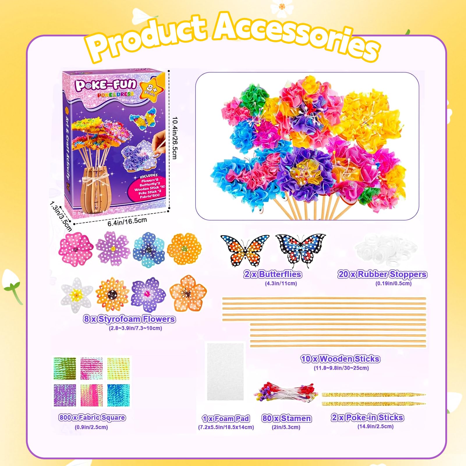 BEZHGOC Poke in Art Flower Arts and Craft Kits for Kids Gifts for 4 5 6 7 8 Year Old Girls - Image 4