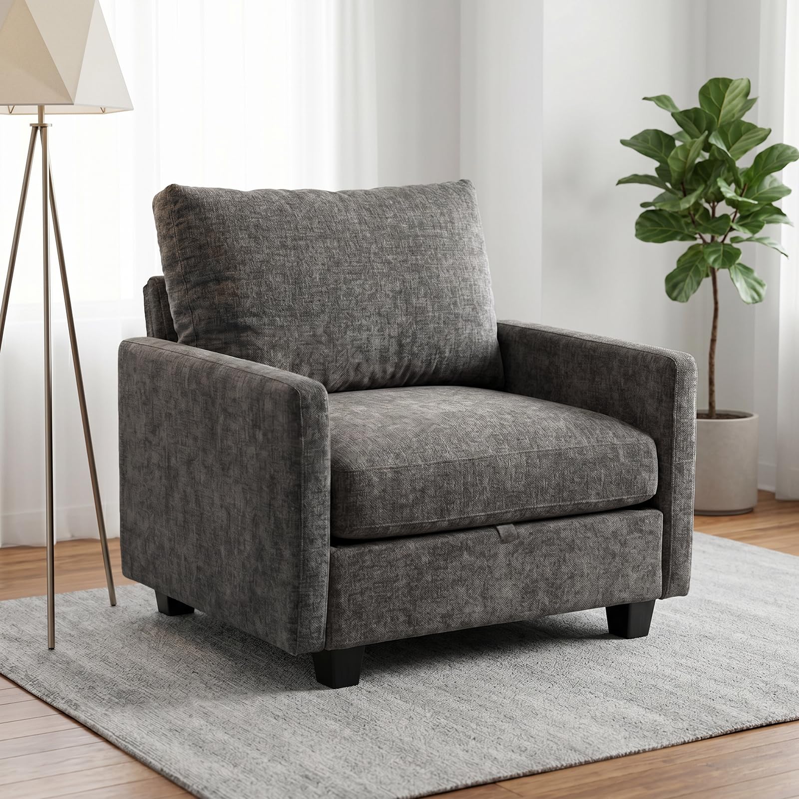 Singel Seat Modern Couches for Living Room, 38" Single Sofa with Storage