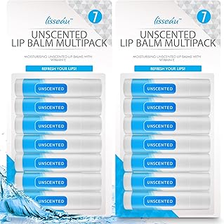 SOL 14pk Unscented Lip Balm Multipack Moisturiser & Hydrating Lipbalm Repair for Dry, Chapped Lips With Vitamin E - Long-Lasting Lip Care Sticks for Home, Office, or On-the-Go Use