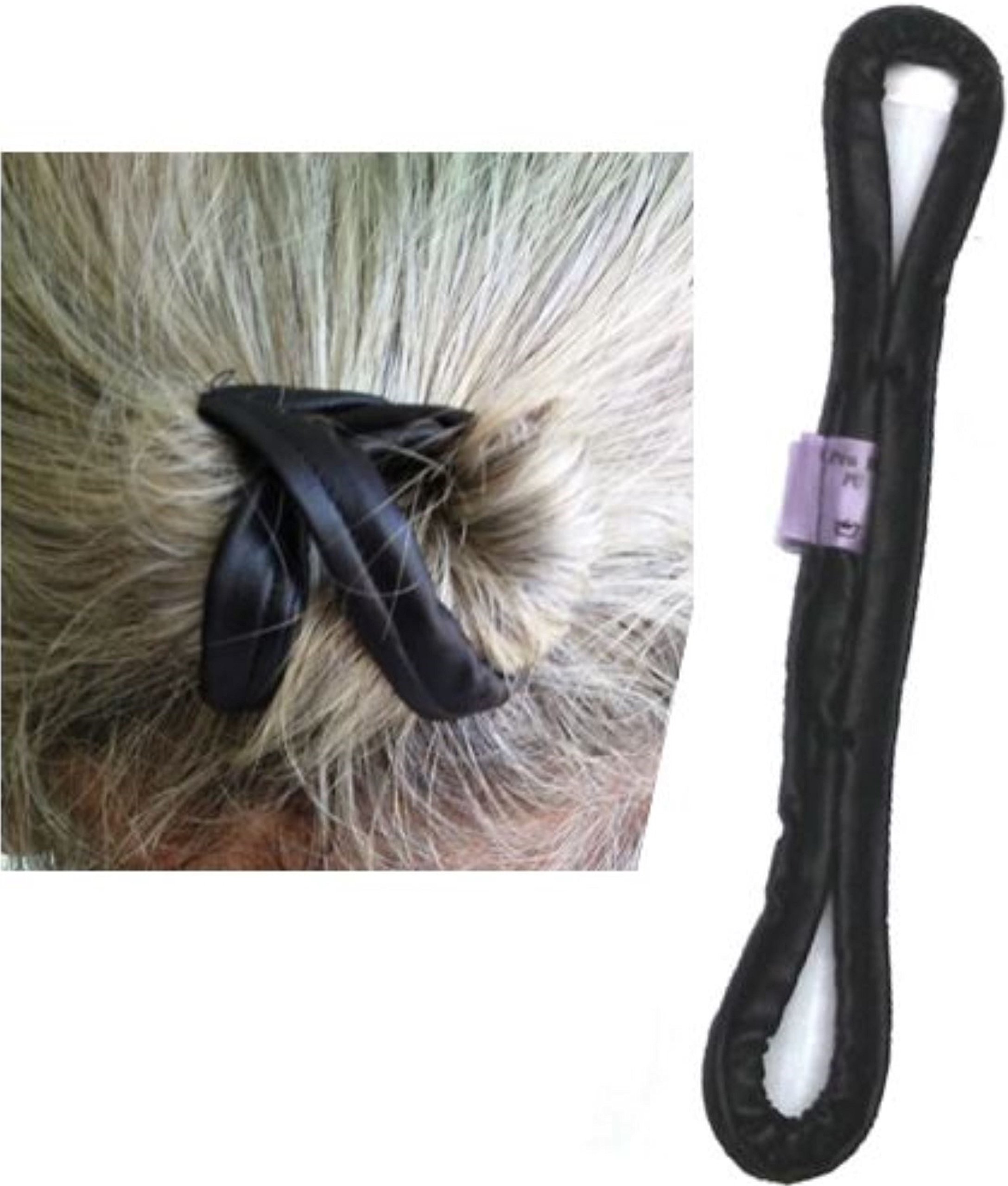 PRO MAN BUN UP The Only Quality Gentleman's Hair Tie for Top Knots and Buns. Sophisticated and Distinguished Hairstyles. Stop the Pony-Tail Damage. Black Vegan, Faux Leather, Pleather. Handmade USA