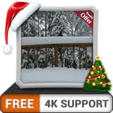 無料の降雪の森HD-HDR 4K TV、8K TV、火のデバイスの壁紙、クリスマス休暇の装飾、調停と平和のテーマで、部屋を美しい景色で飾ります
