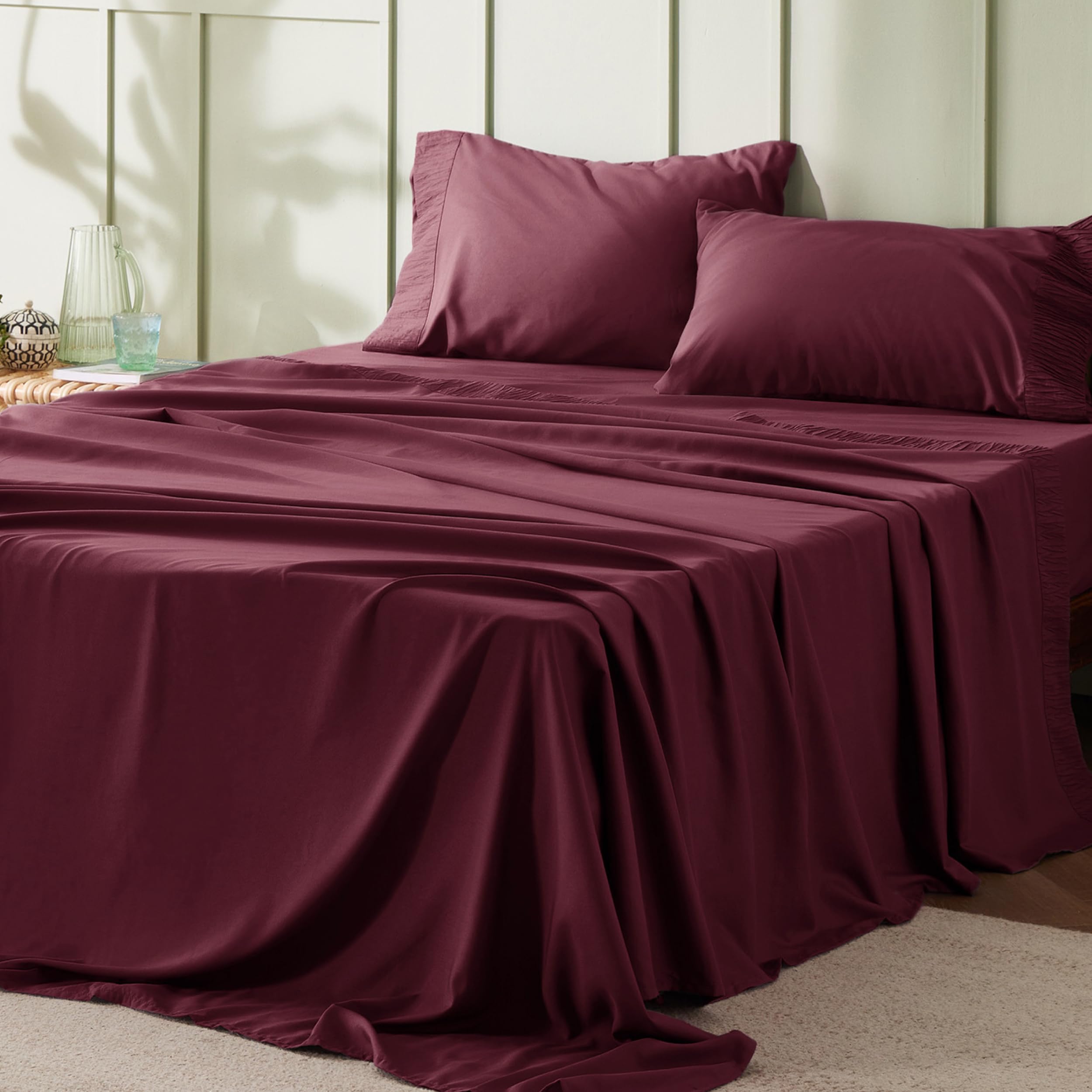 Bedsure King Size Sheets Set - 4 Pieces Soft King Sheets - Breathable Cooling - Hotel Luxury -