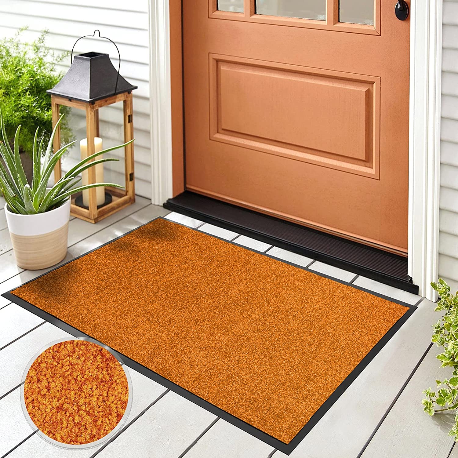 KARAT - Tappetino antimacchia - Zerbino per porta lavabile e ultra assorbente - Tappetino per porta posteriore e superficie antiscivolo - Use&Wash, 120 x 300 cm, arancione 107
