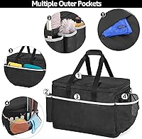 Vista 4 de Extra-Large Cleaning Caddy with EVA Hard Bottom, High Capacity Cleaning Supplies Organizer for Housekeeping & Home Work, Cleaner Tools Tote Bag with