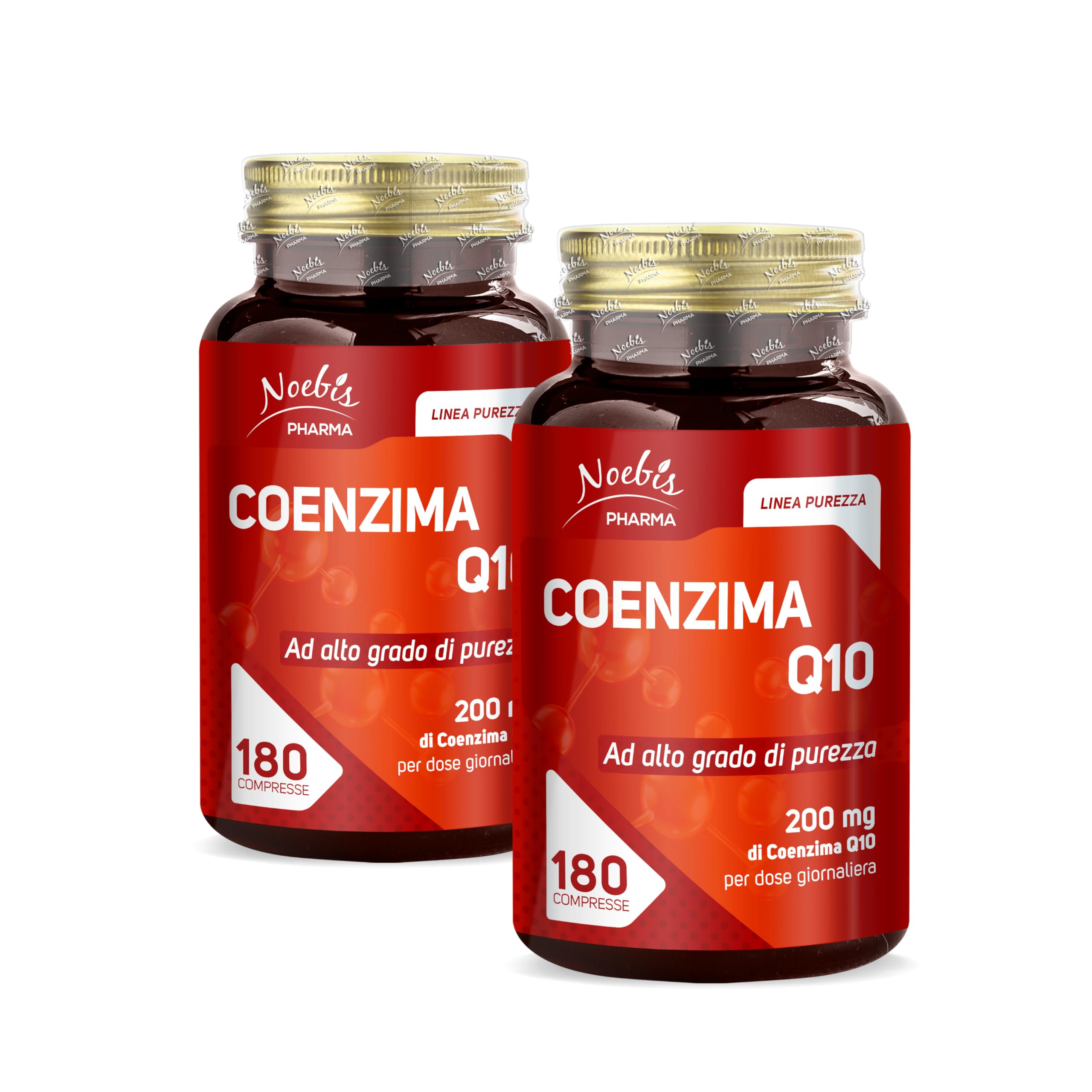 Coenzima Q10 200 mg Noebis Pharma – Alto Grado di Purezza – 180 Compresse – Integratore Q10, Vitalità ed Energia Cellulare – Supporto al Benessere – Made in Italy
