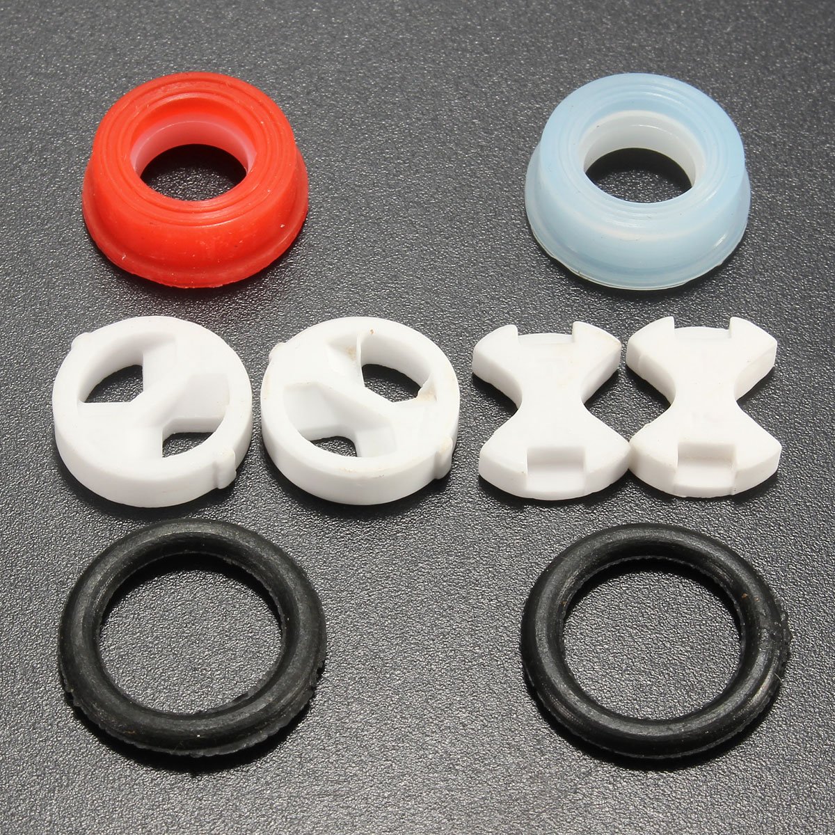 8-Piece Ceramic Disc & Silicone Washer Set For 1/2" Quarter-Turn Tap Cartridges – Fix Dripping Faucets Without Replacing The Whole Valve