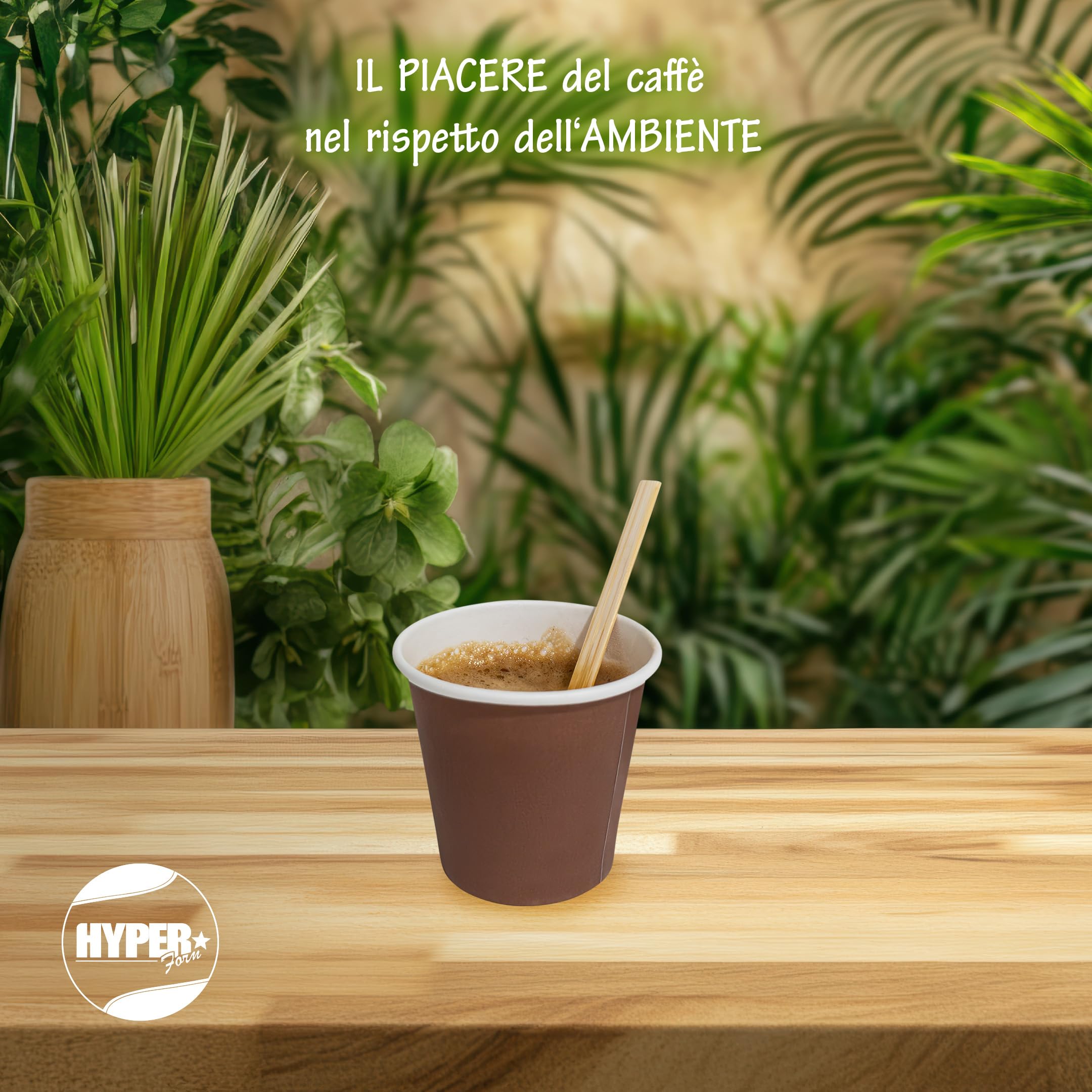 HYPER form 1600 Bicchierini Caffè di Carta Biodegradabili Biocompostabili Tazzine da 75ml