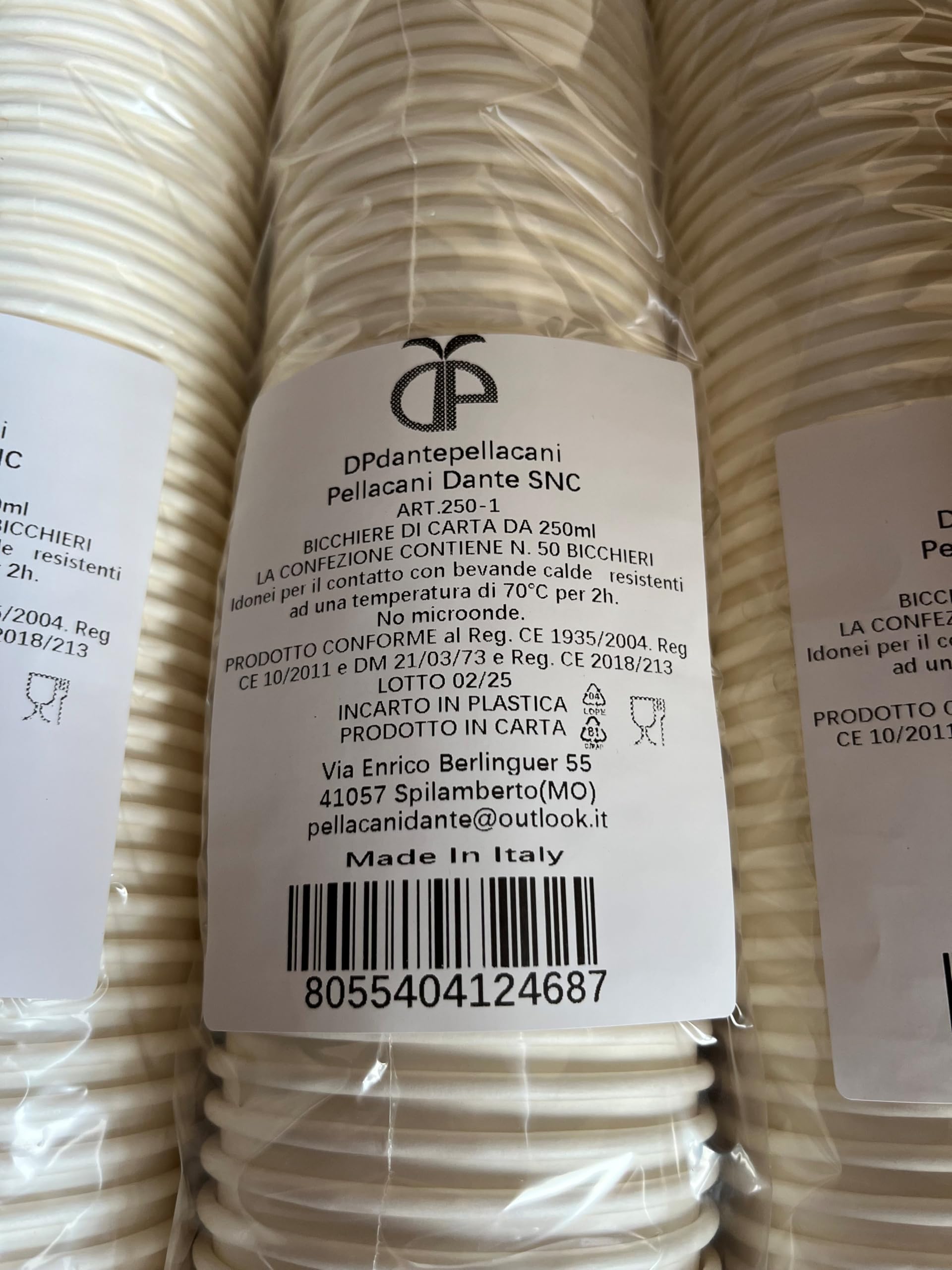 1000 Bicchieri in Carta per acqua bibite caffé americano cappuccino capacità 240 ml / 250 ml Colore Bianco biodegradabili cartoncino Bicchiere Medio Cartoncino 8oz Bar Ristorante