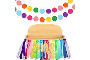 Delightful Rainbow CoComelon High Chair Banner for a Charming Birthday Celebration