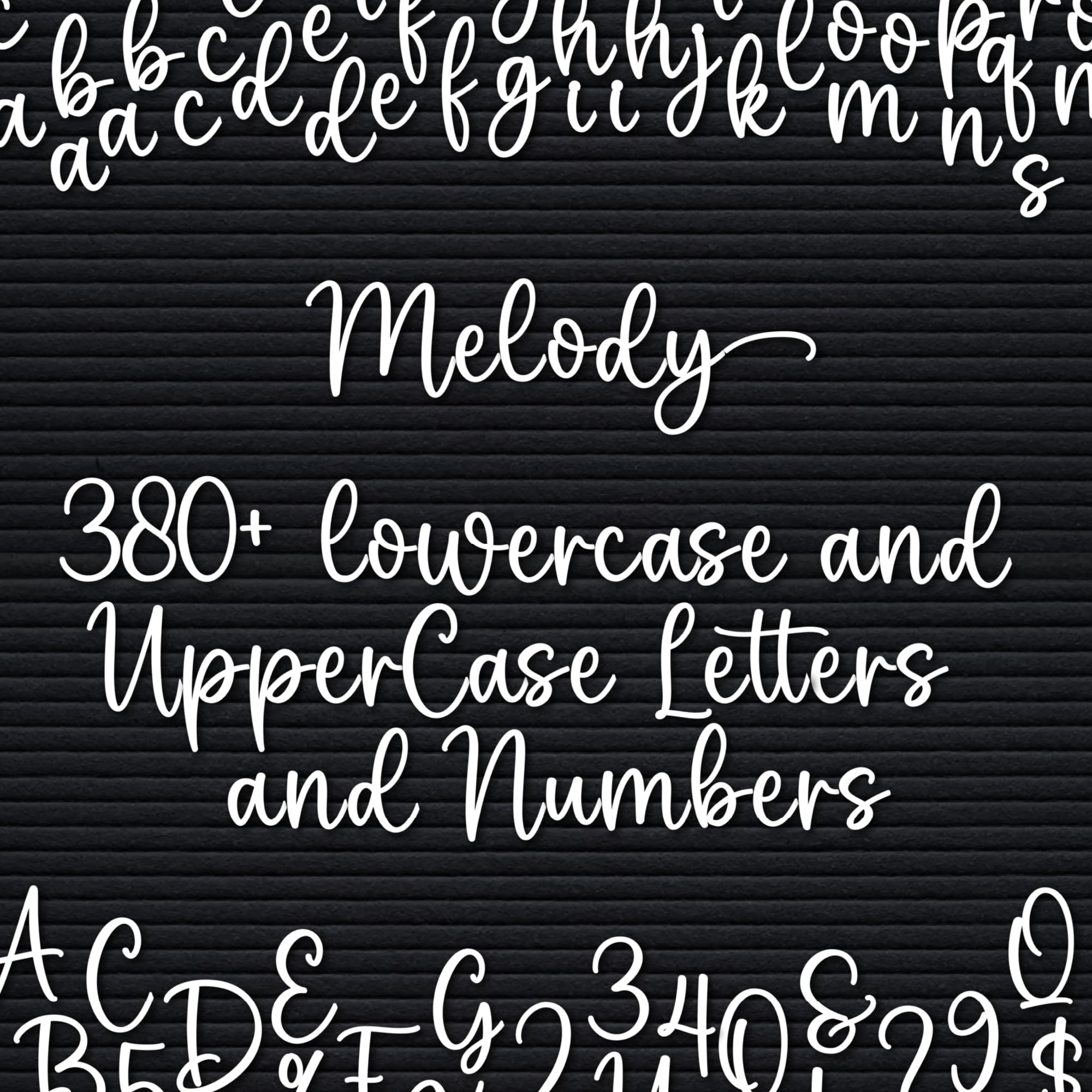Letterboard Letters, Board NOT Included, Cursive Script Letterset for Felt boards, 380+Pieces, Lowercase Script Letters, Pre-cut