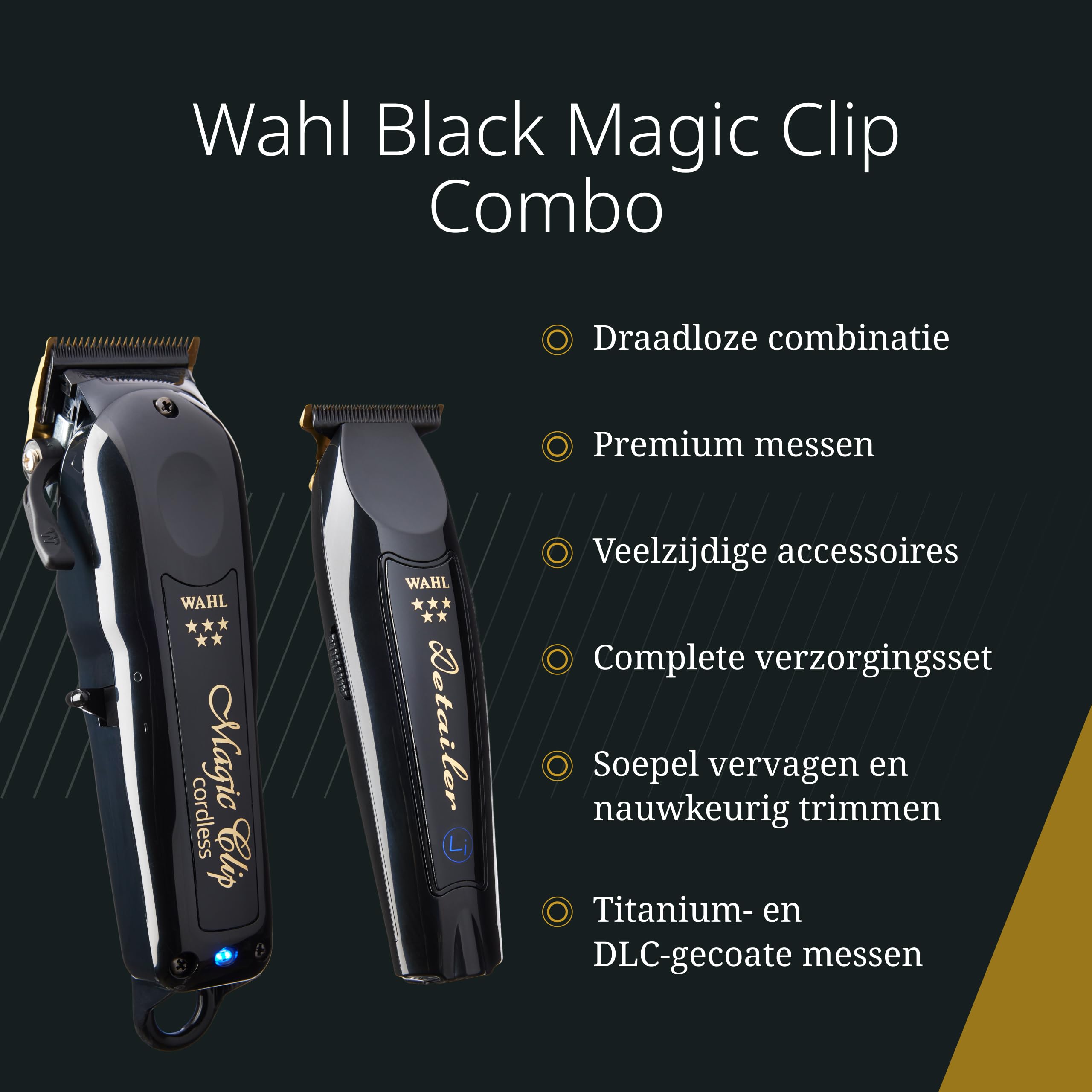 Wahl Cordless Barber Combo - Cordless Hair Clipper Combo - Black