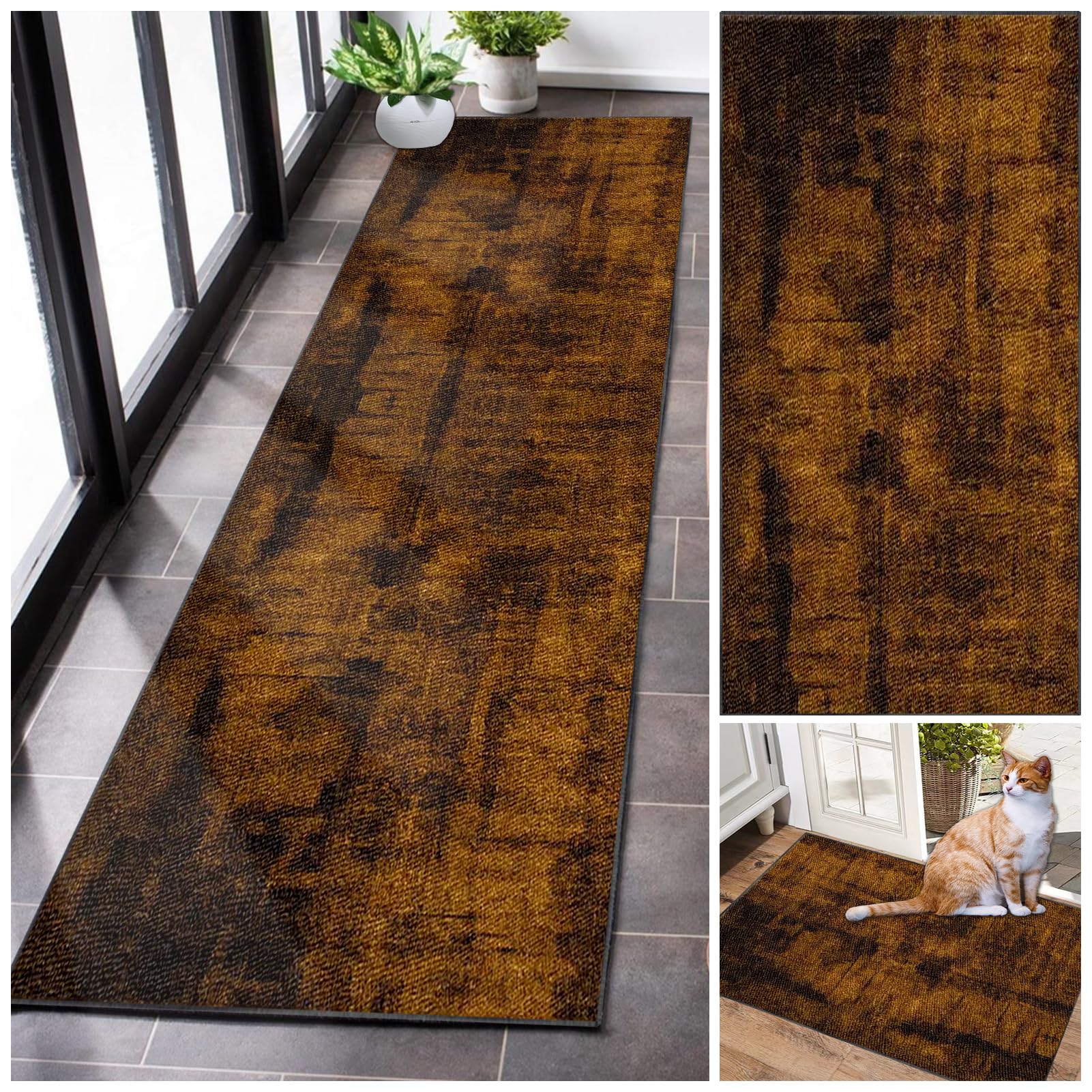 Runner Rugs for Hallway Absorbent Hallway Runner Kitchen Rug Non Slip Washable large Door Mat Carpet Runners for Hallways Corridor Carpet Narrow Area Rug Runner for Entryway Living Room 70 x 300 cm