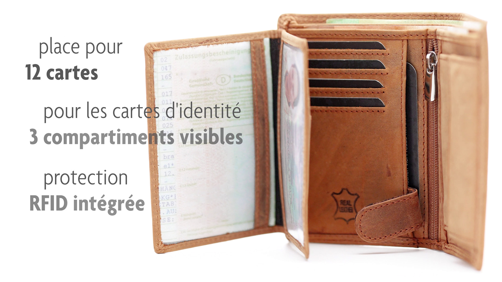 Fa.Volmer ® Leren portemonnee voor heren met RFID