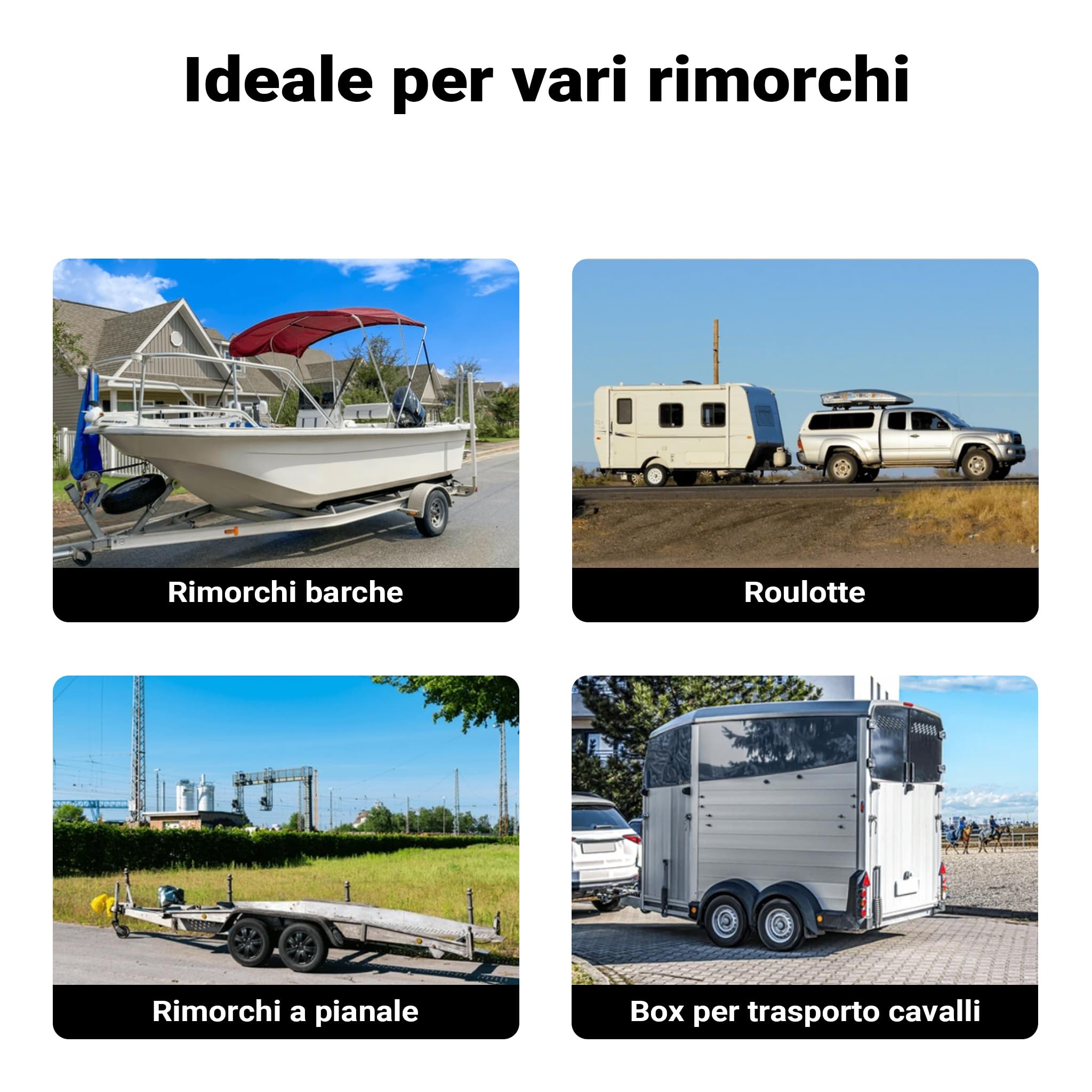 XPOtool Servotimone con Ruota 540 kg Ruotino per Carrello appendice con Staffa di Montaggio