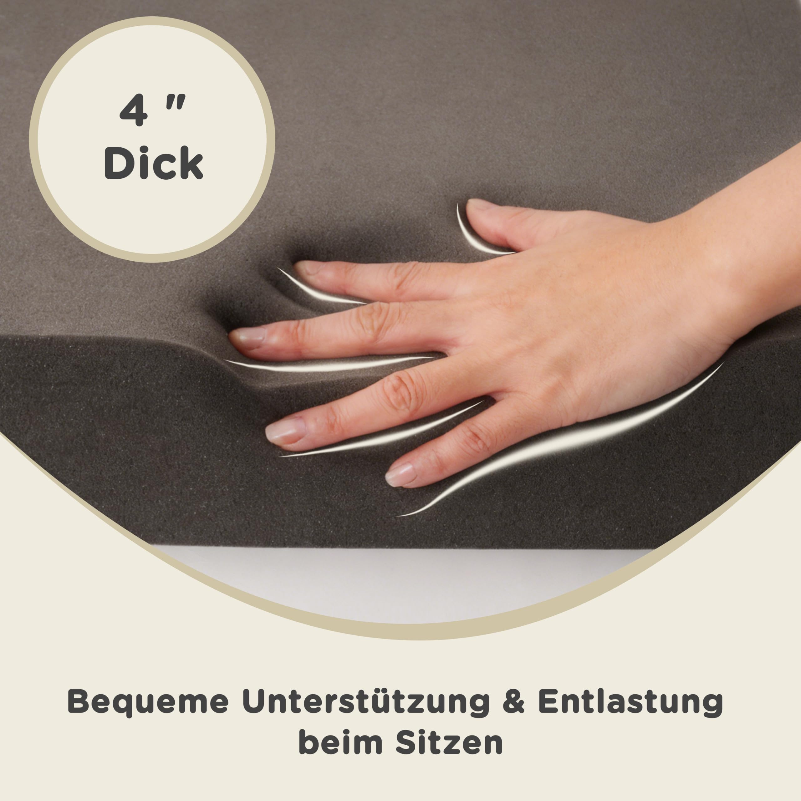AddGrace 1 Packung 50 x 50 x 10 cm, hochdichter Polsterschaum, quadratische Sitz-Ersatzpolsterung für Esszimmerstühle, Rollstühle, Sitzerhöhungskissen