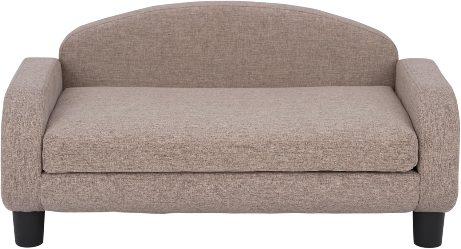 Paws & Purrs Modern Pet Sofa 31.5" Wide Low Back Lounging Bed with Removable Mattress Cover in Sand : Pet Supplies