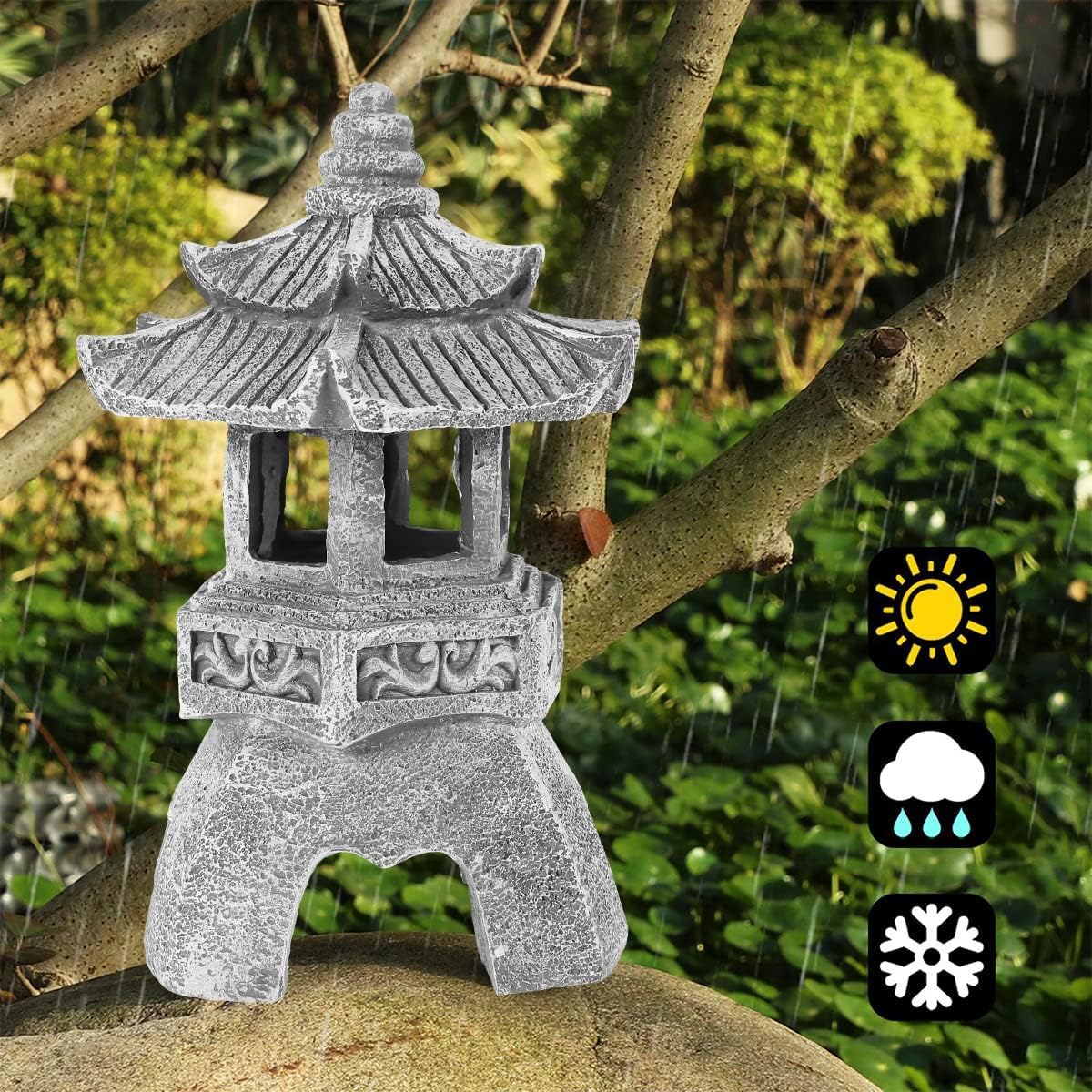 Retro Solar Pagoda Lampa Ogrodowa Wieża Oświetleniowa Statua Ltern Ip55 Wodoodporna Słoneczna Lampa Led Rzeźba Na Zewnątrz Trawnik Wystrój Ogrodu, 1pc