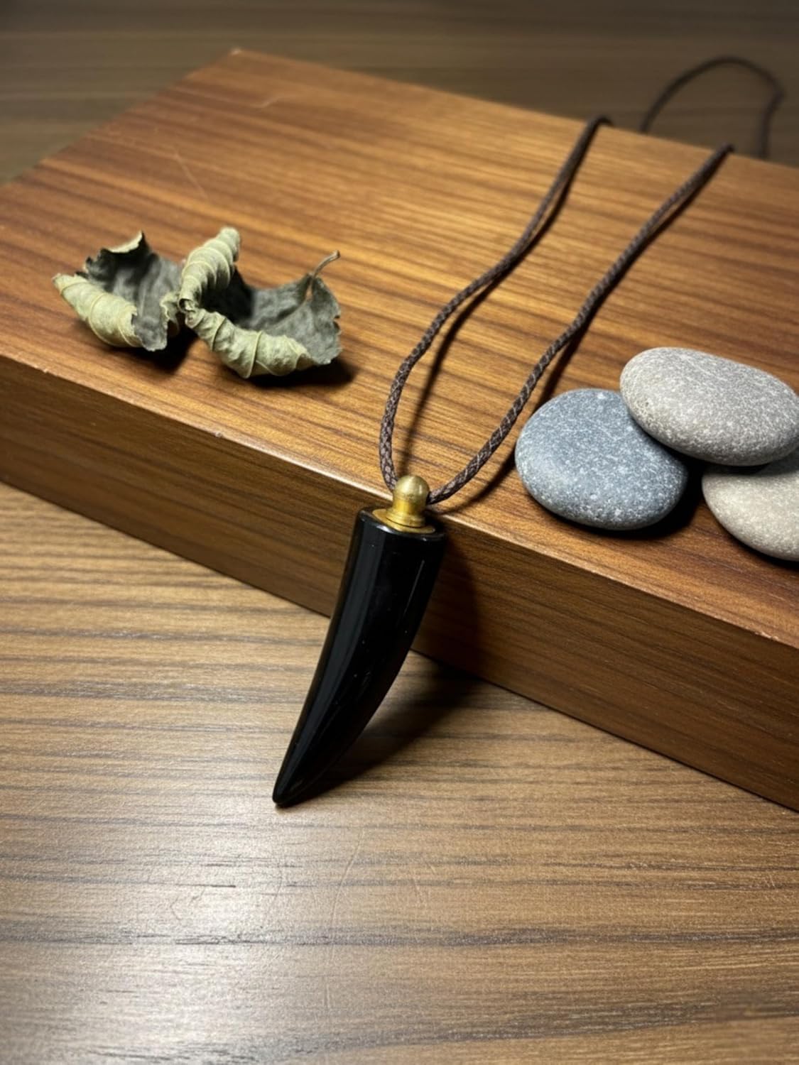 Natural Horn Urn Necklace for Ashes-Keepsake Pendant Ashes Holder for Pet,Human-Memorial Cremation Jewelry for Men Women-Genuine Horn urn With Leather Rope Necklace -Memorial Gifts for Women and Men - Image 6