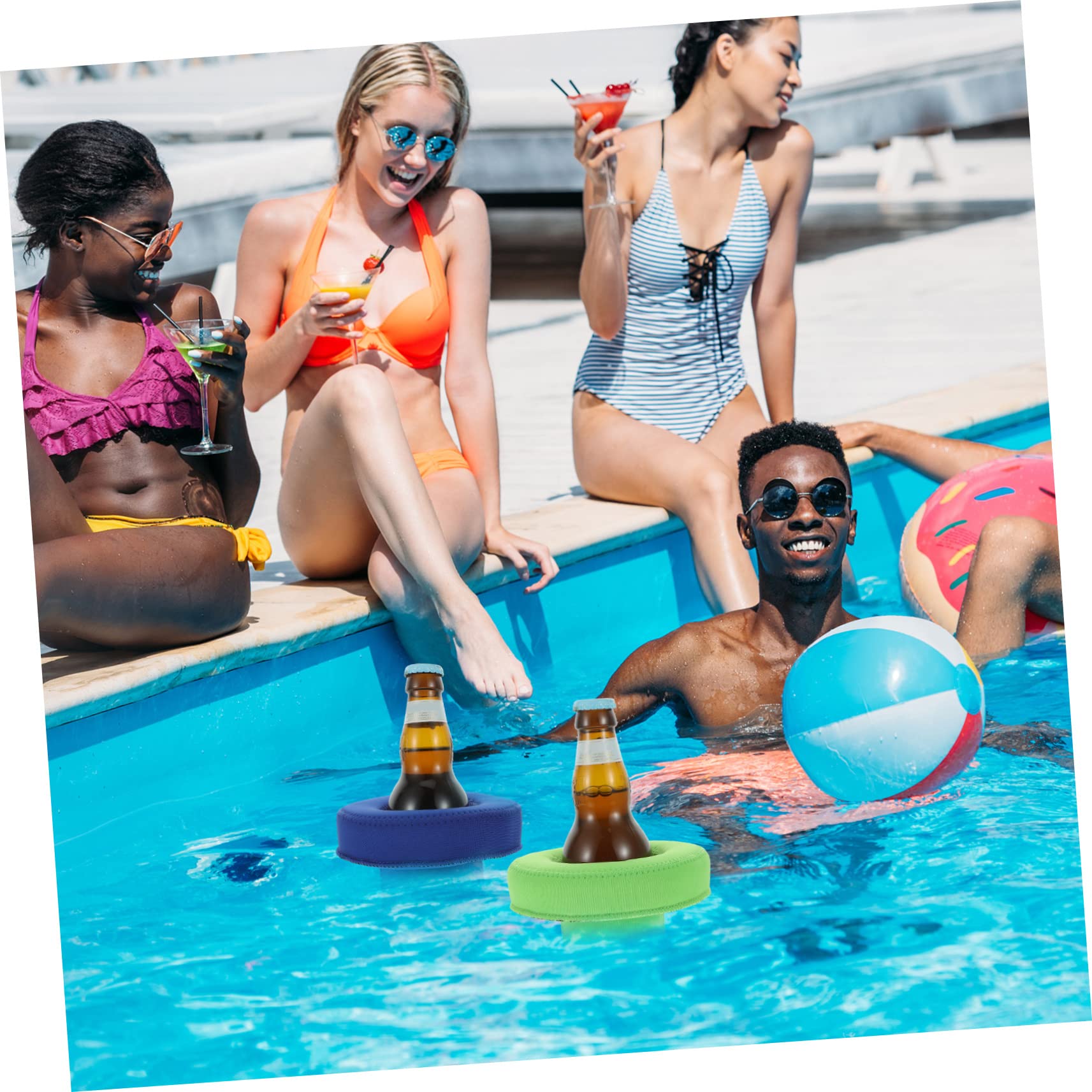 DOITOOL 4 Juegos De Soportes Flotantes De Neopreno para Piscina para Posavasos Juguetes De Piscina