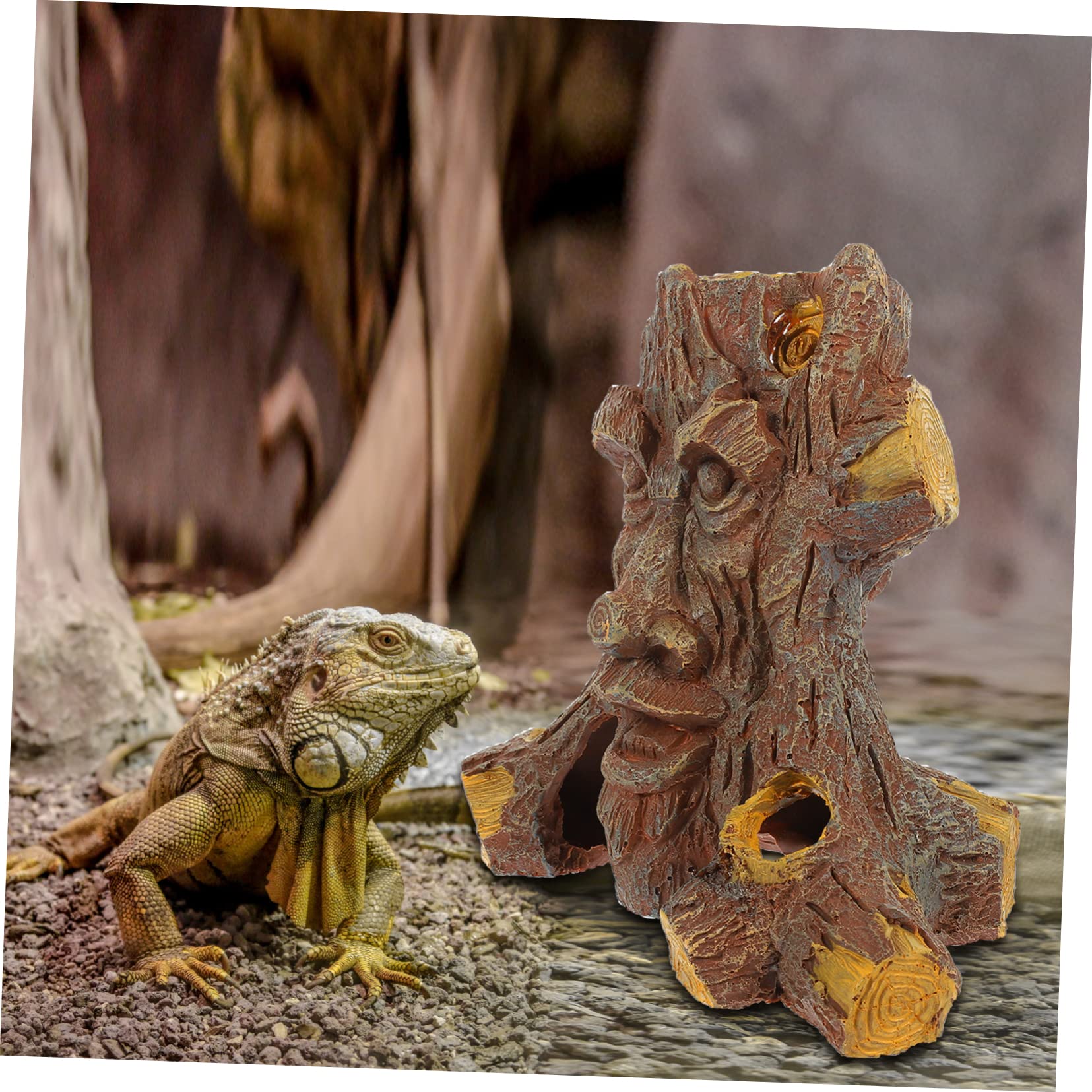 Nascondiglio per Rettili a Forma di Albero in Resina | Effetto Caverna per Terrario, Ambiente Oscuro e Sicuro, Decorazione Habitat per Gecko e Altri Sauri