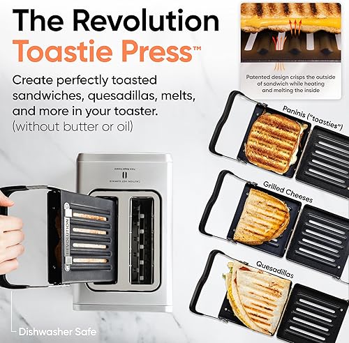 Miniatura 4 de Revolution R180 Connect Plus - Tostadora inteligente con pantalla táctil (paquete con prensa Toastie y estante de calentamiento). Elige entre más de