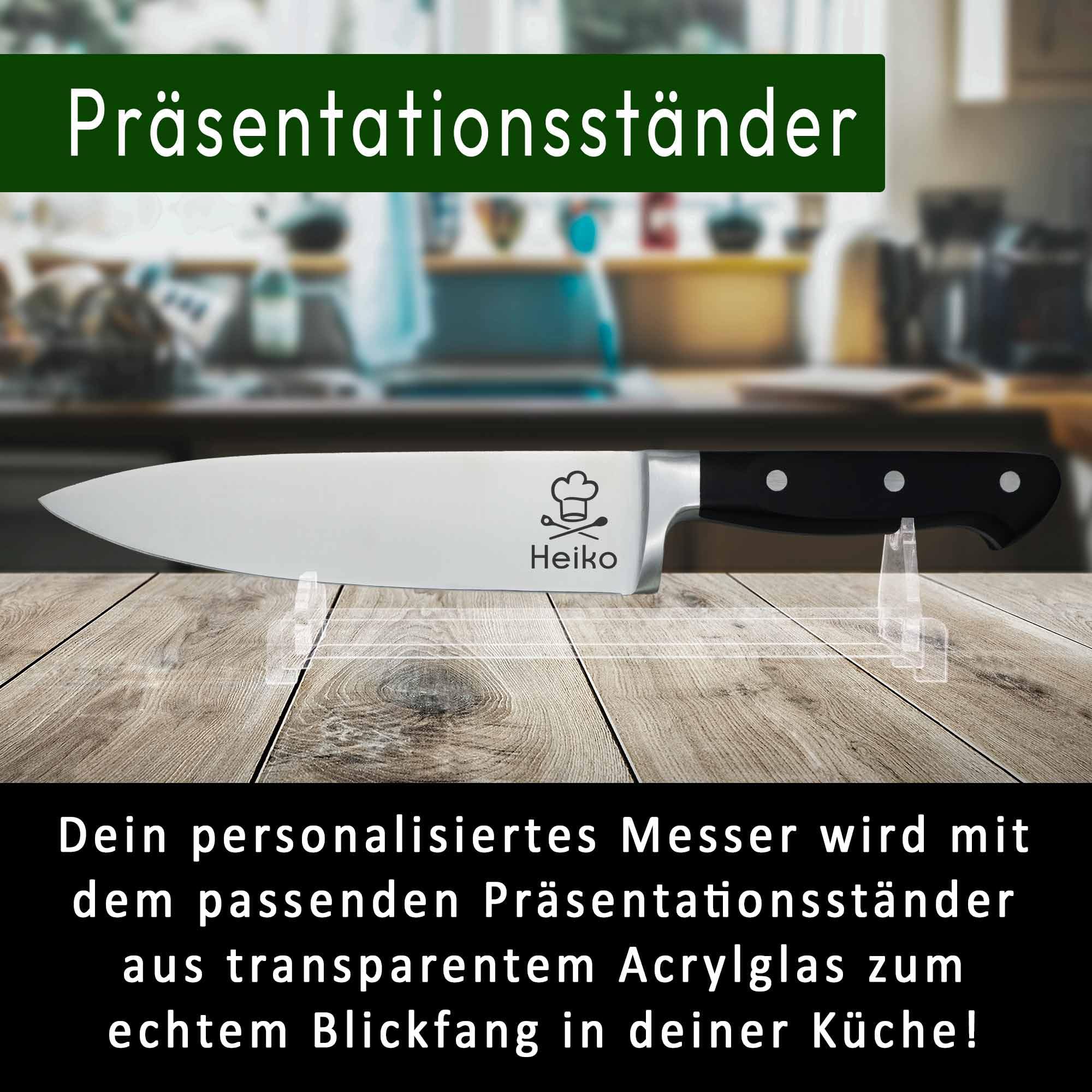 ADAM WILD Küchenmesser mit Gravur | Koch-Geschenk für Männer | Kochmesser | Für Hobbyköche | scharfe Edelstahlklinge 20 cm | ergonomischer Griff | mit Name & Motiv gravierbar | in Geschenkbox