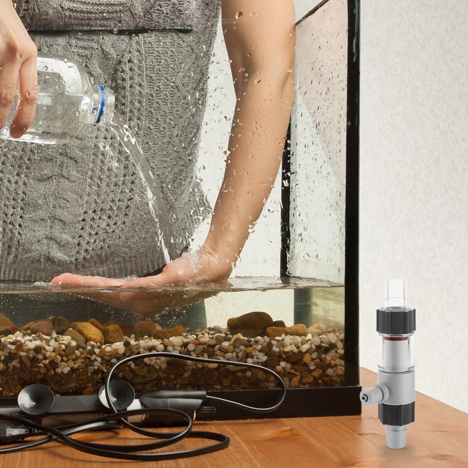 Co2 Diffusor Aquarium Keramik Ausströmer Stein Extern Inline Zerstäuber für Bepflanzte Aquarien Hydroponik Zubehör