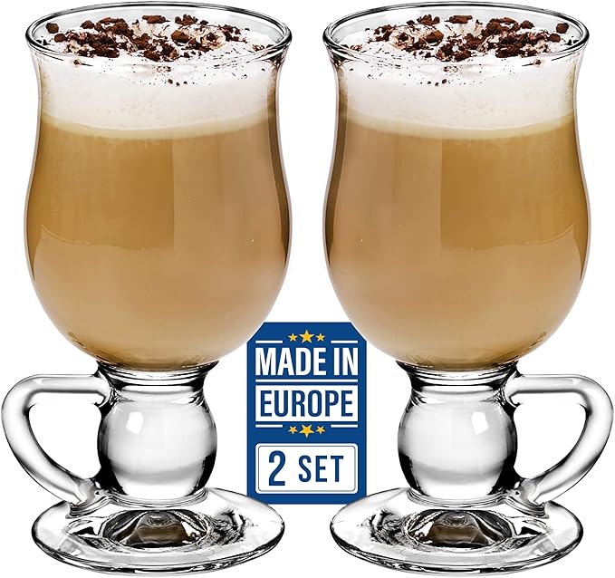 CRYSTALIA Irish Coffee Glass Set of 2 270ml 100 Lead and Cadmium Free
