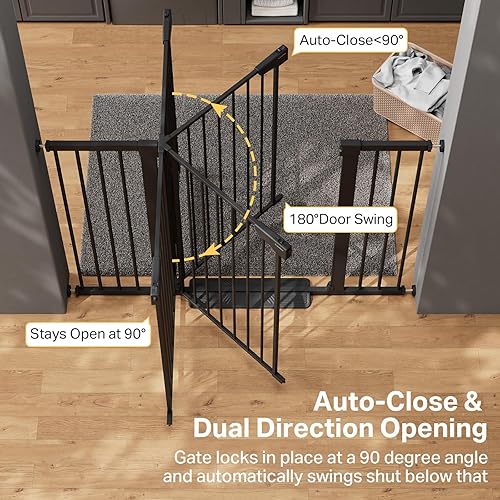 Miniatura 5 de Cumbor Puerta de bebé extra alta de 36 pulgadas, 29.7 a 51.5 pulgadas, para escaleras, fácil pared a través de puertas para perros para puertas