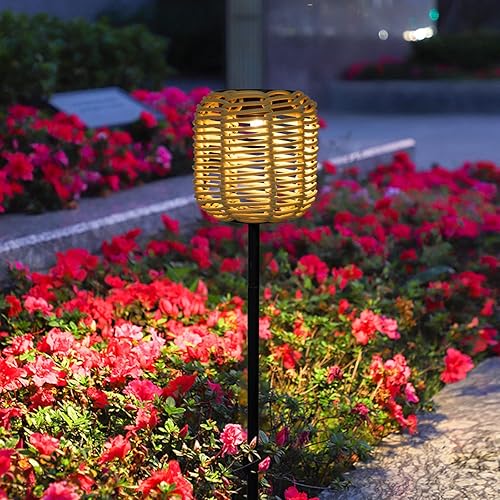 Miniatura 3 de Luces solares de camino para exteriores, hechas a mano, de bambú, para jardín, iluminación impermeable, decoración de paisaje, para patio, entrada,