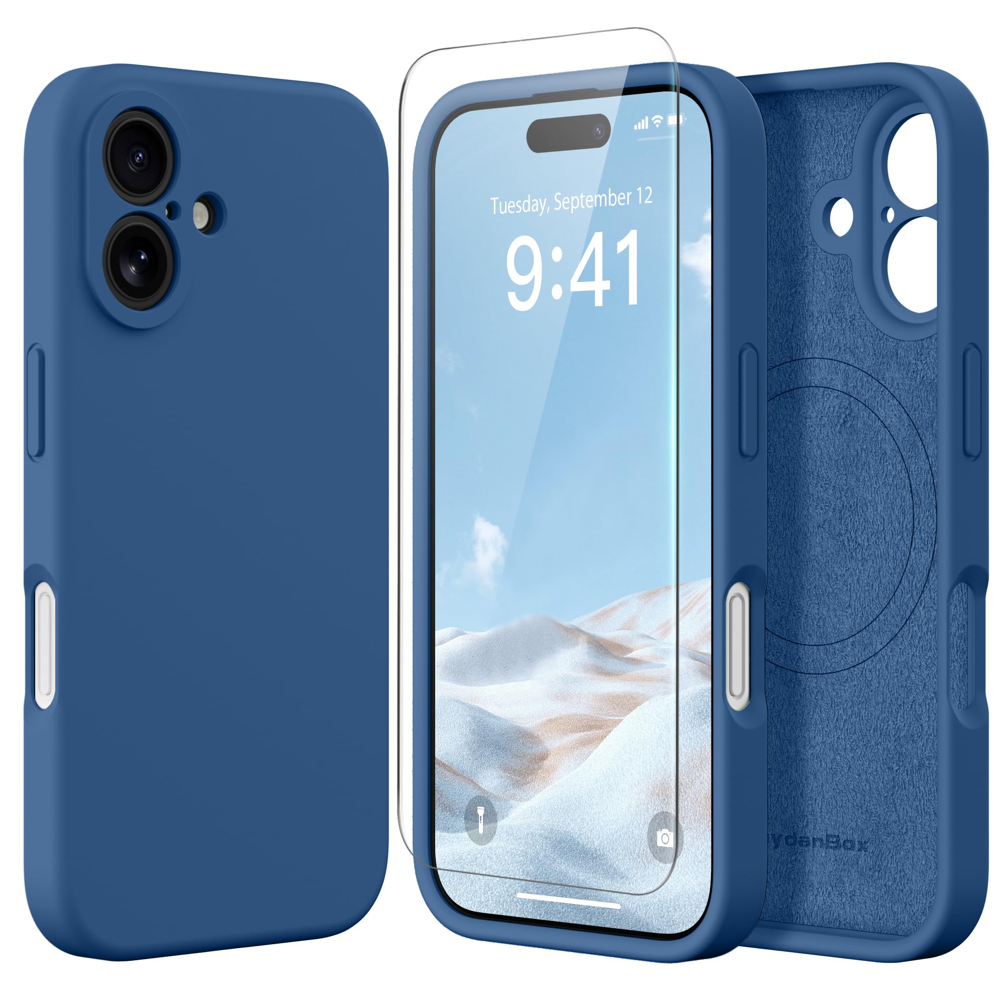 Magnetic for iPhone 16 Plus Case Silicone Lake Blue