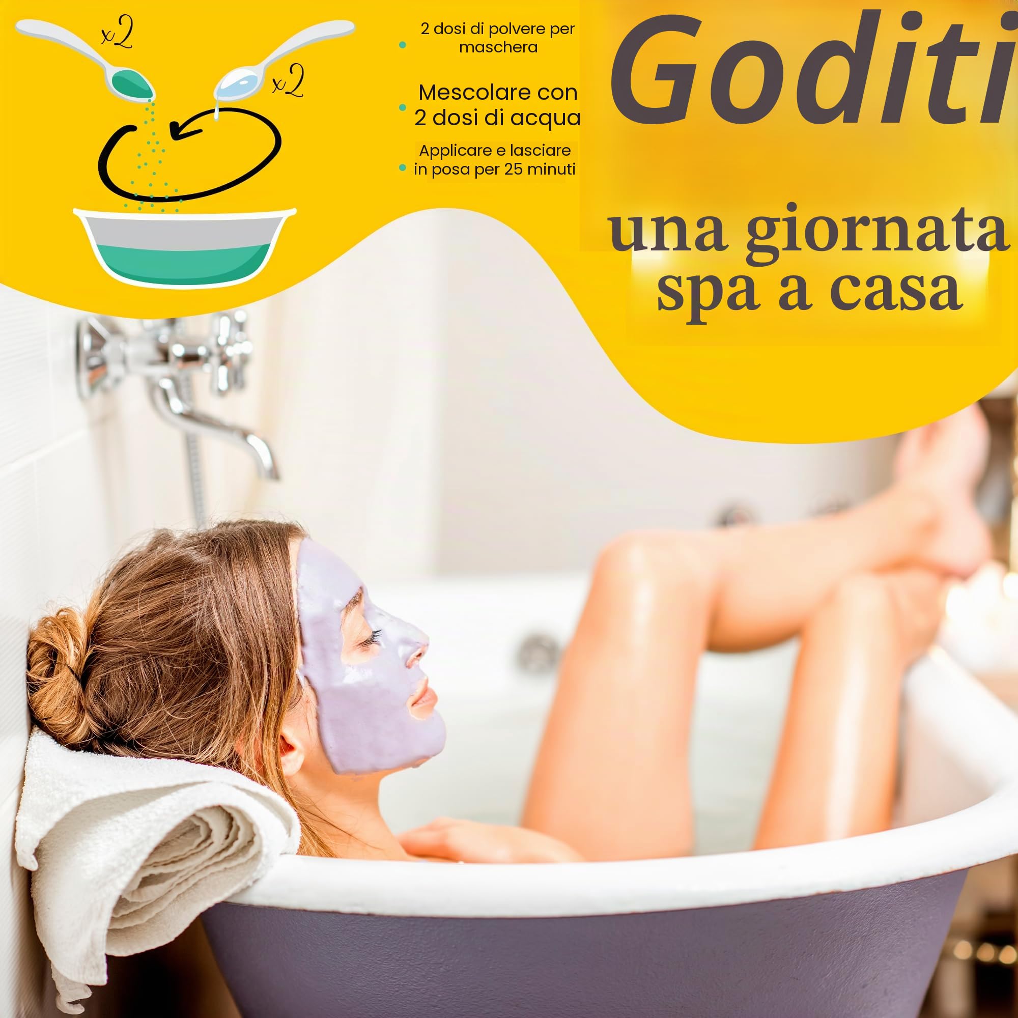 Maschera Viso Peel Off Alginate | Pulizia Profonda e Anti Age | Effetto Seconda Pelle | Facile da Applicare | 100% Naturale, 200 g