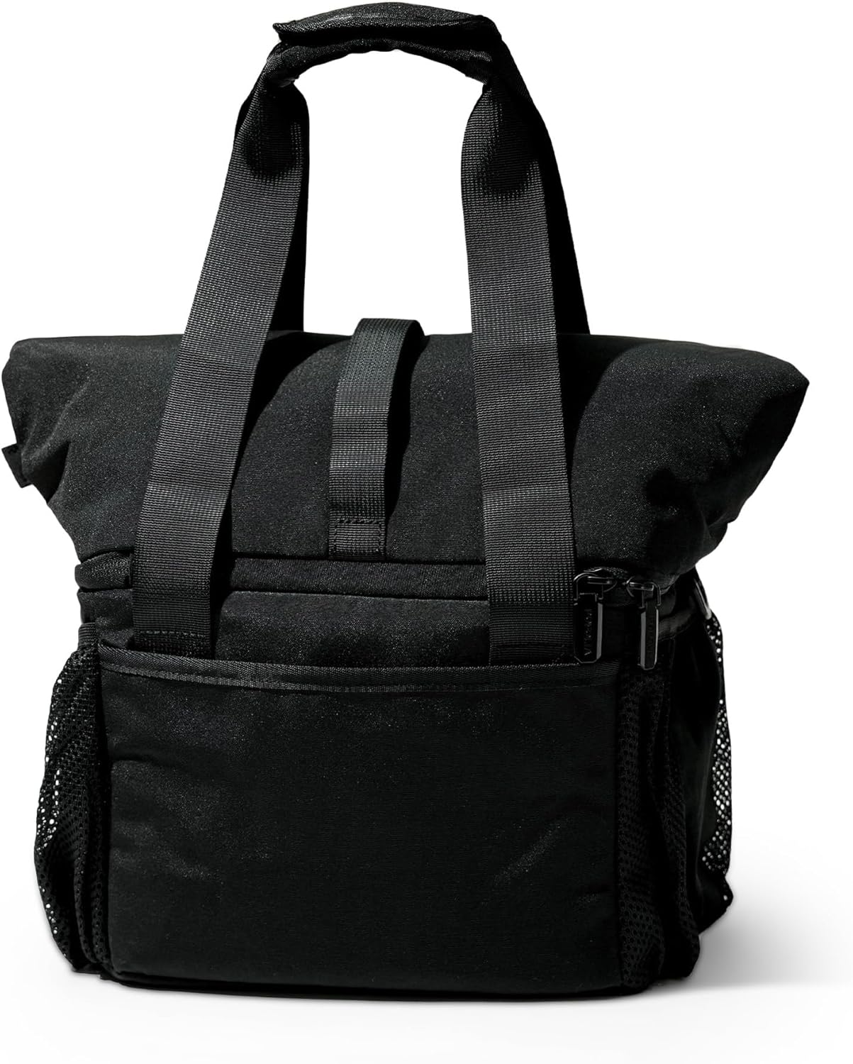 Dual Compartment Insulated Lunch bag, with 2 Leakproof Compartments & Roll-top, 13L lunchbox for work (Black)