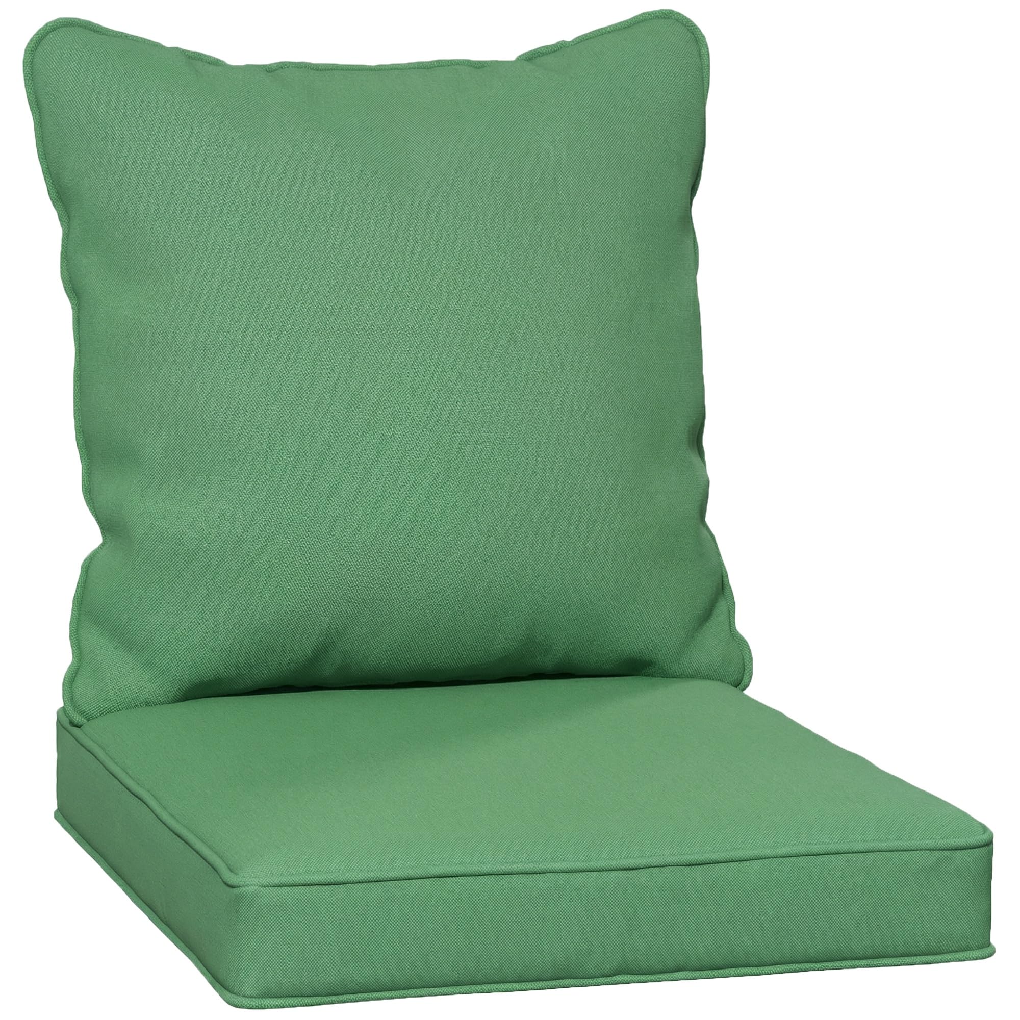 Outsunny Green Garden Chair Cushion Set - Seat and Back Pad - 62cm