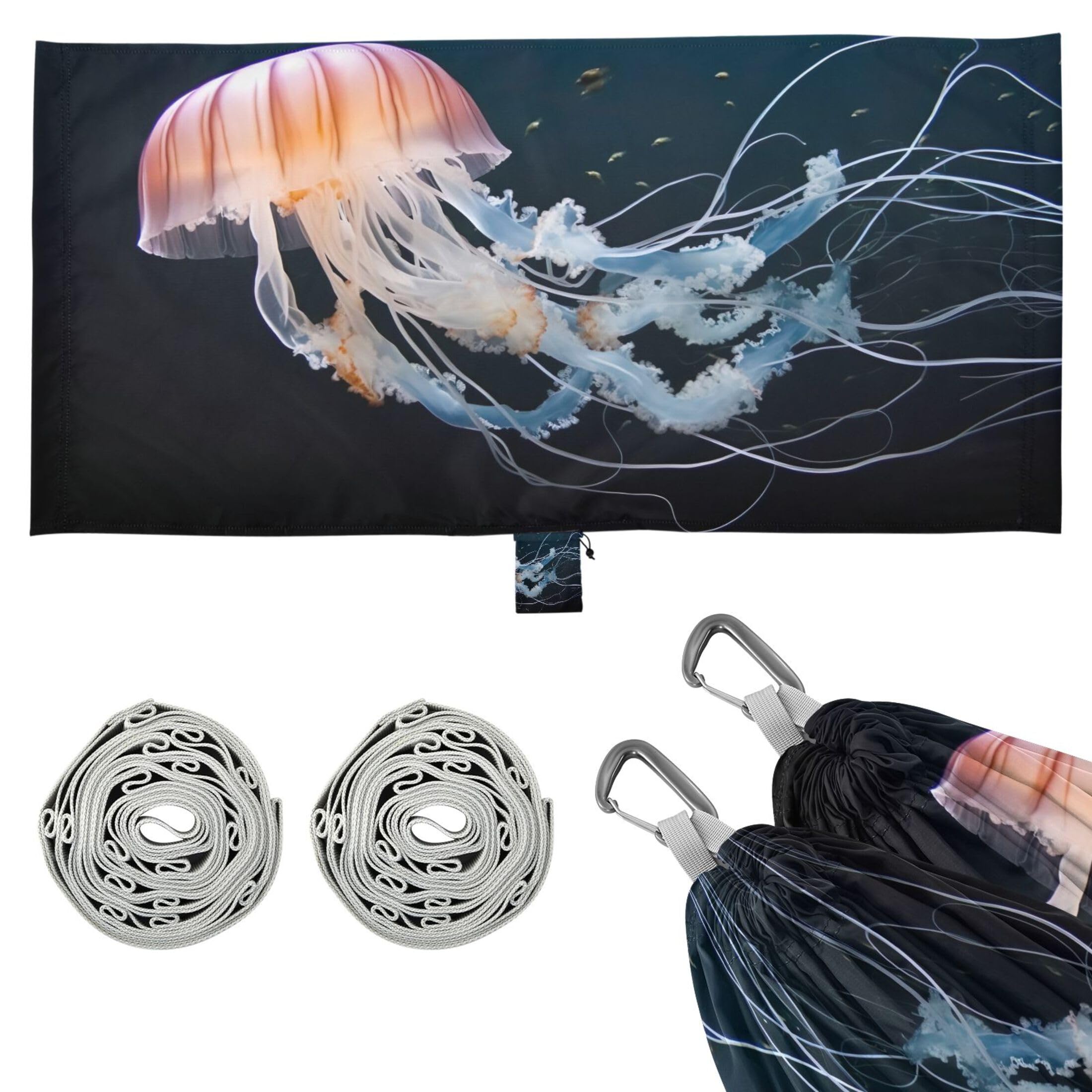 Takiito Jellyfish Hammock 330 lb Capacity Travel Camping Hammock with Tree Straps, Portable Lightweight for Outdoor Beach Backpacking Backyard Patio