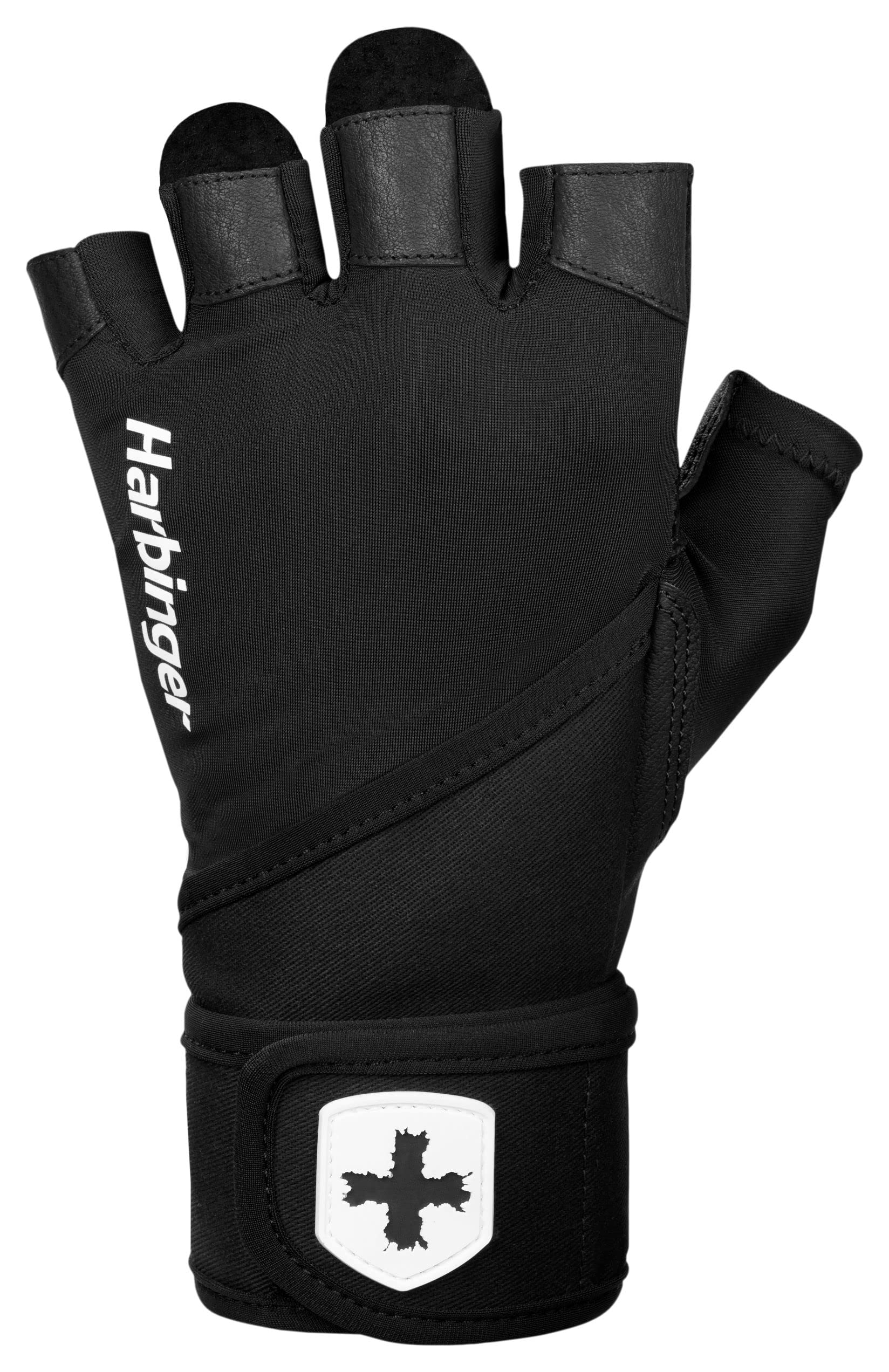 Harbinger Pro Wristwrap Gloves 2.0 for Weightlifting, Training, Fitness, and Gym Workouts with Wrist Support