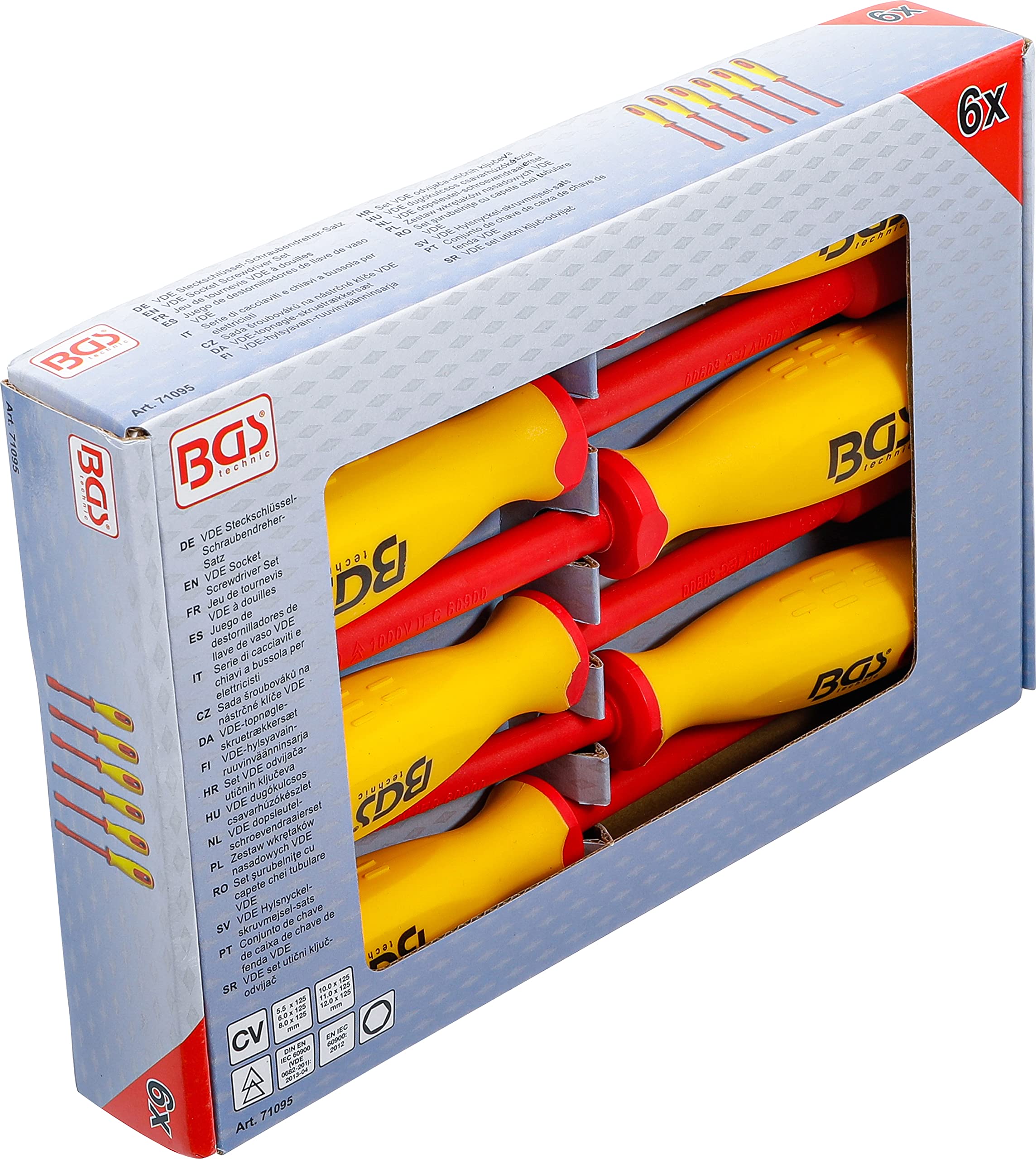 BGS 71095 | Serie di cacciaviti e chiavi a bussola per elettricisti | esagonale | 5,5-12 mm | 6 pz.