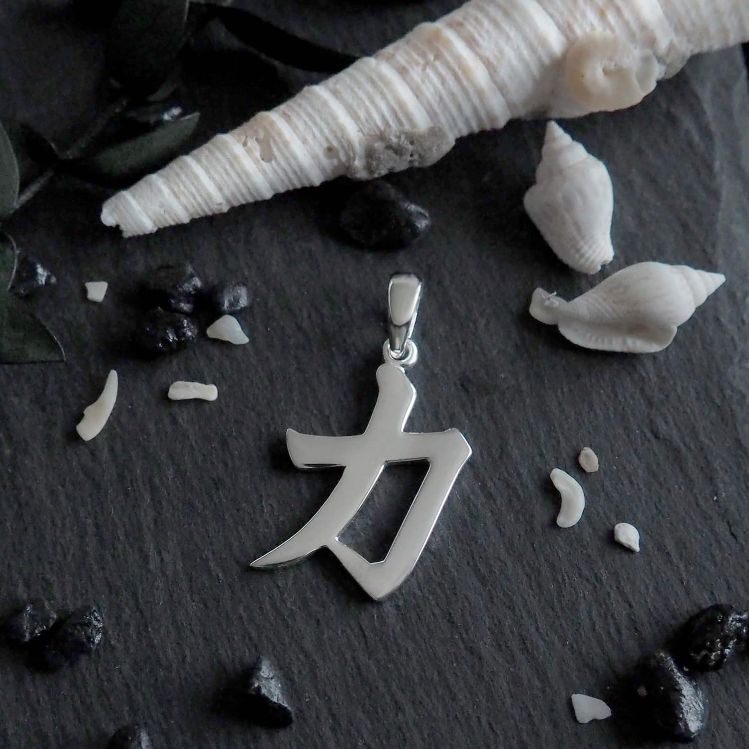 Sterling Silver STRENGTH STRONG Kanji Chinese Character Pendant Only (No Chain) - Image 5