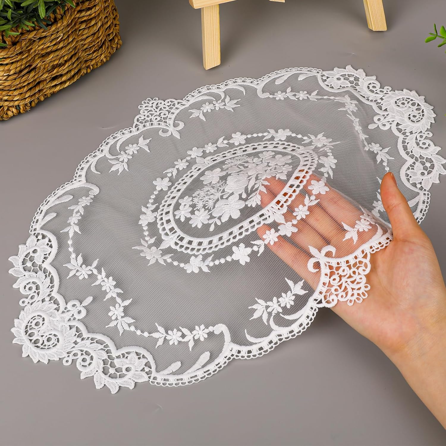2 Pack Retro Lace Placemats French Crochet Doilies Table
