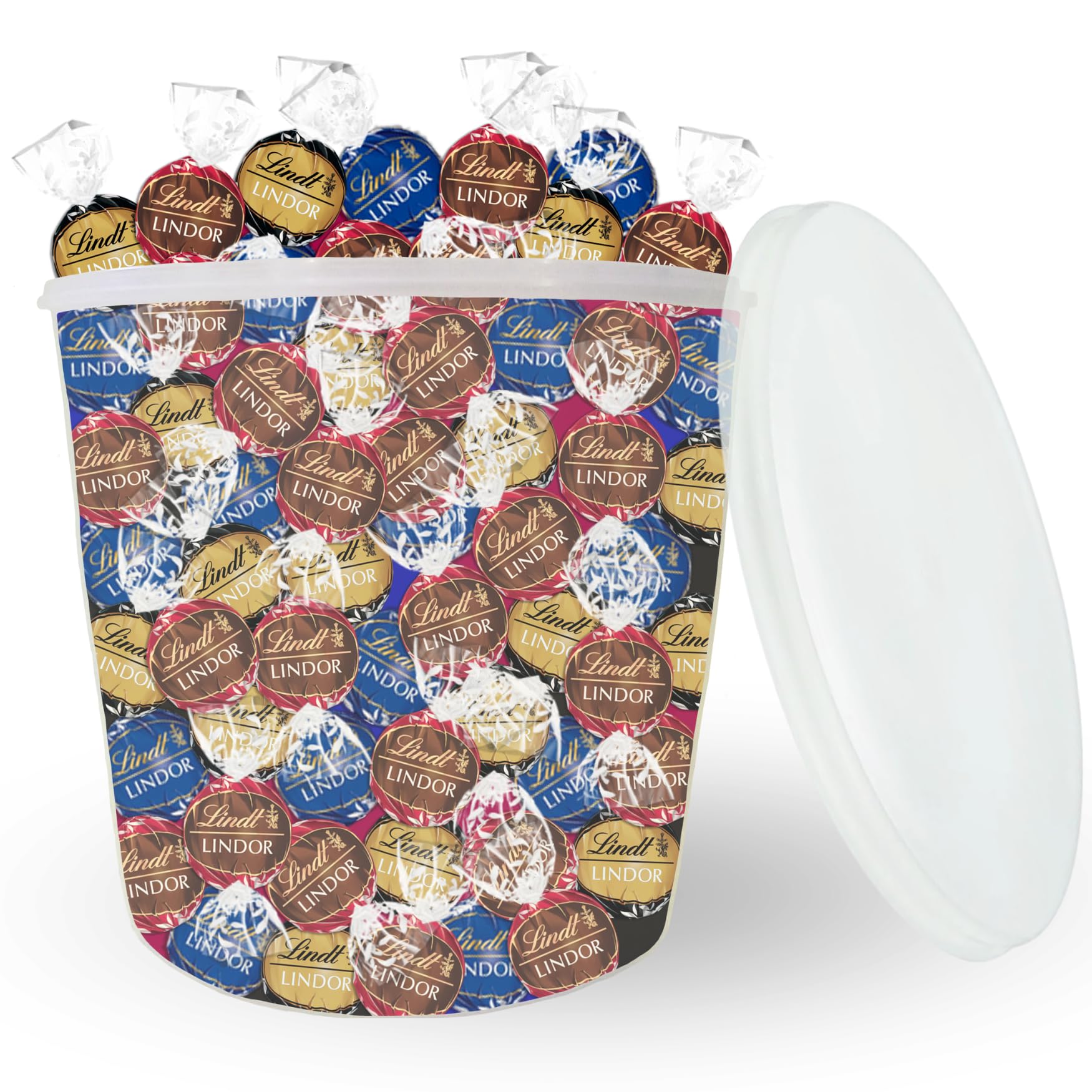 LINDT - Assortiment 100 bouchées LINDOR Chocolat Noir - Boîte 1,25 kg