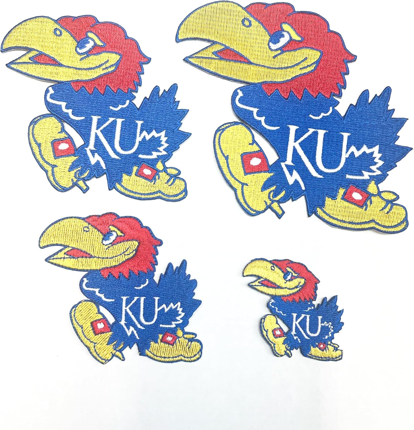 Generic Jayhawk 2-inch & 3-inch & 4-inch & 5-inch Embroidered Patch 4 pack set