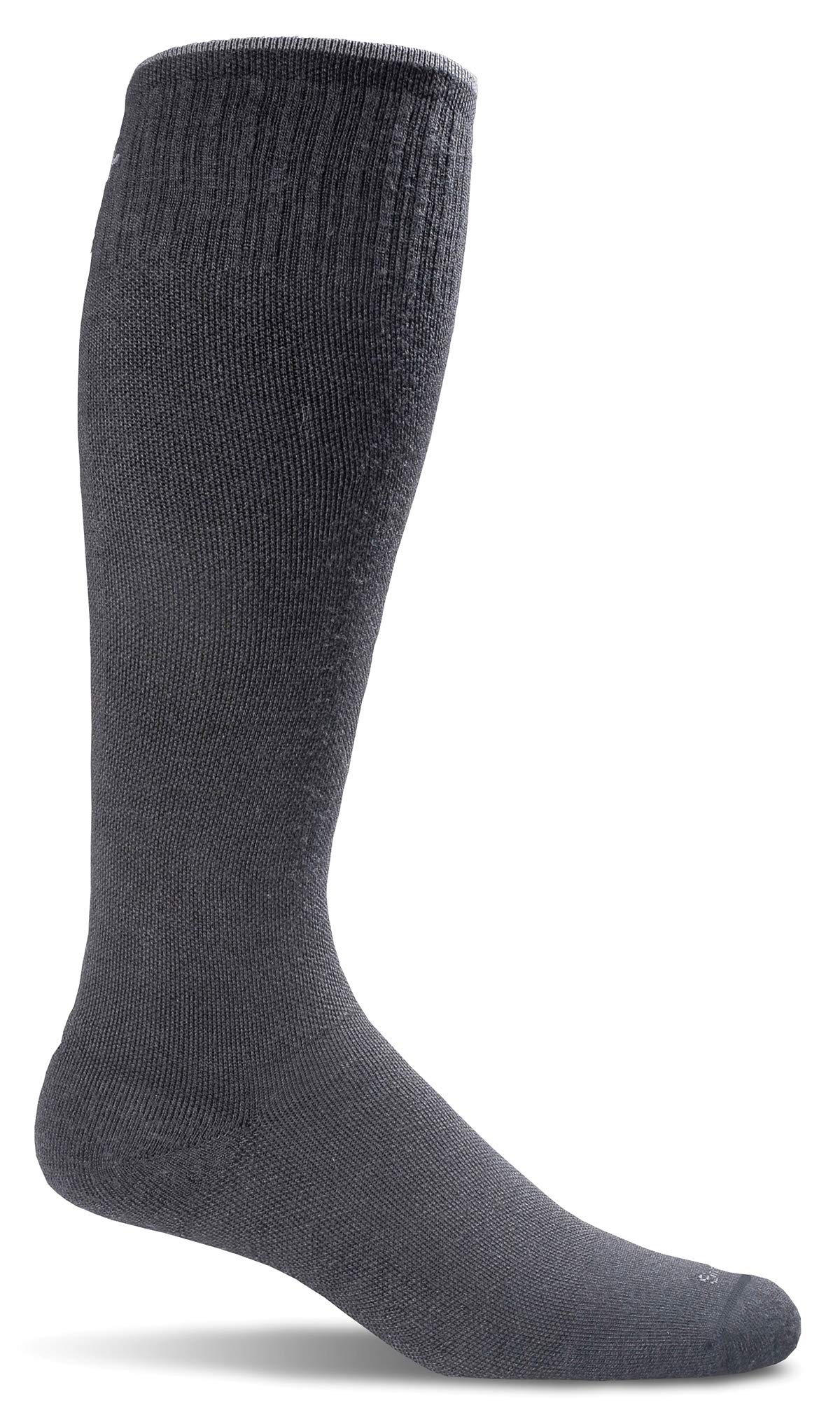 SockwellMen's Snow Peak Moderate Graduated Compression Sock, Black Solid-L/XL