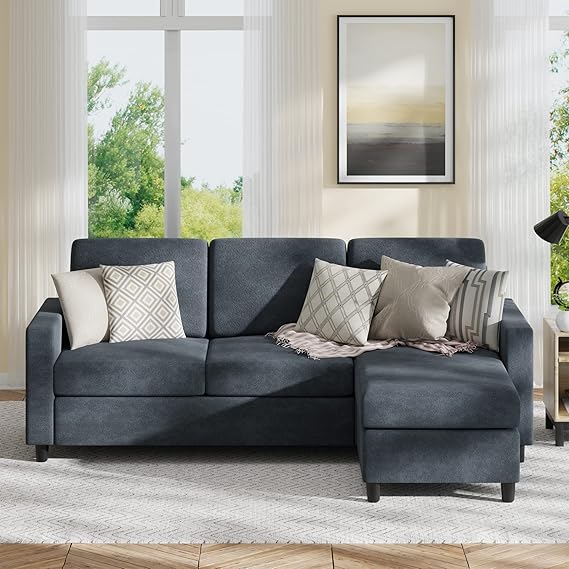 SUNLEI 79'' Convertible Sectional Sofa, L Shaped Couch