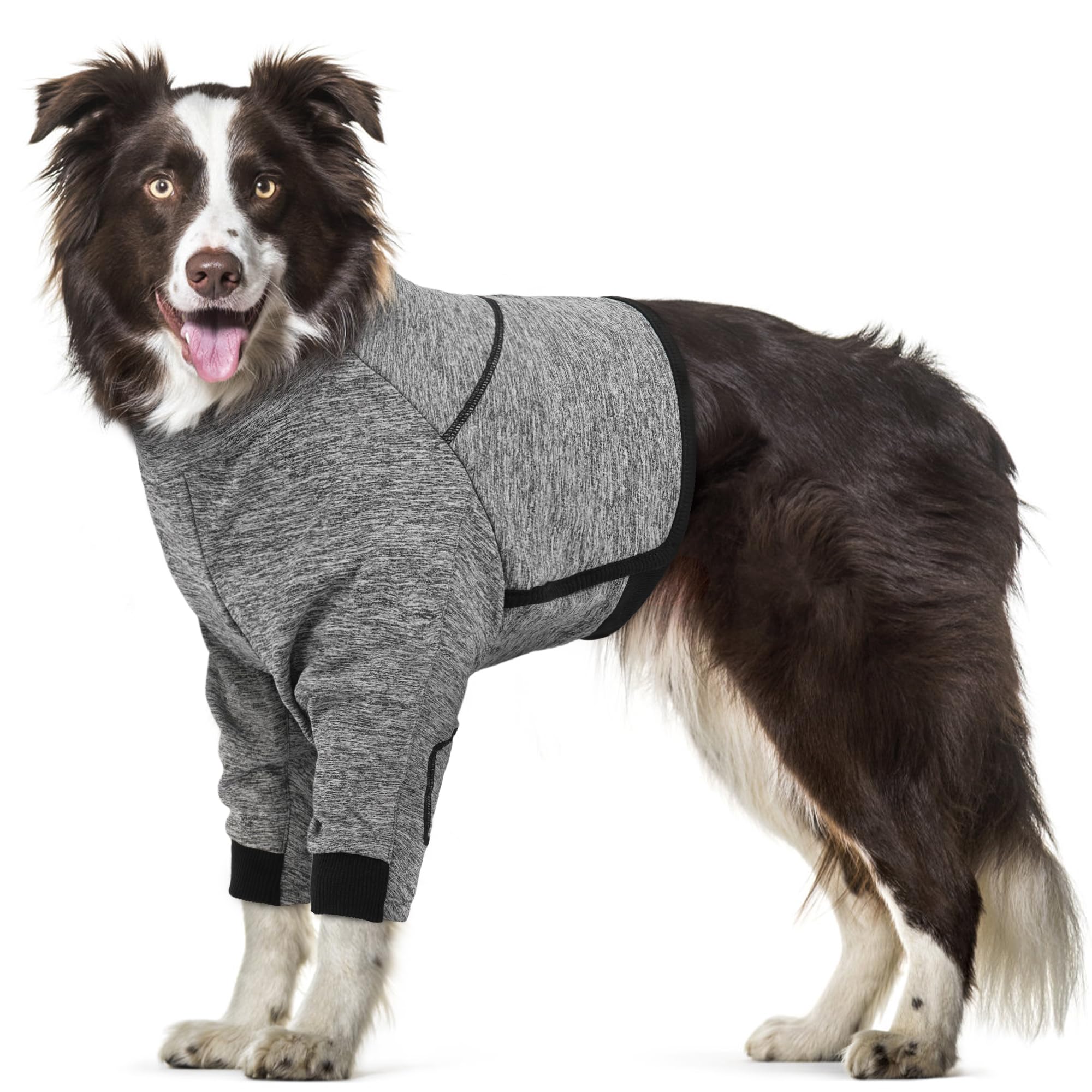 Gilet per il recupero chirurgico del cane, in pile traspirante per protezione anteriore e gamba e petto, con maniche raglan e gomitiere, tuta chirurgica post-operatoria, alternativa a cono