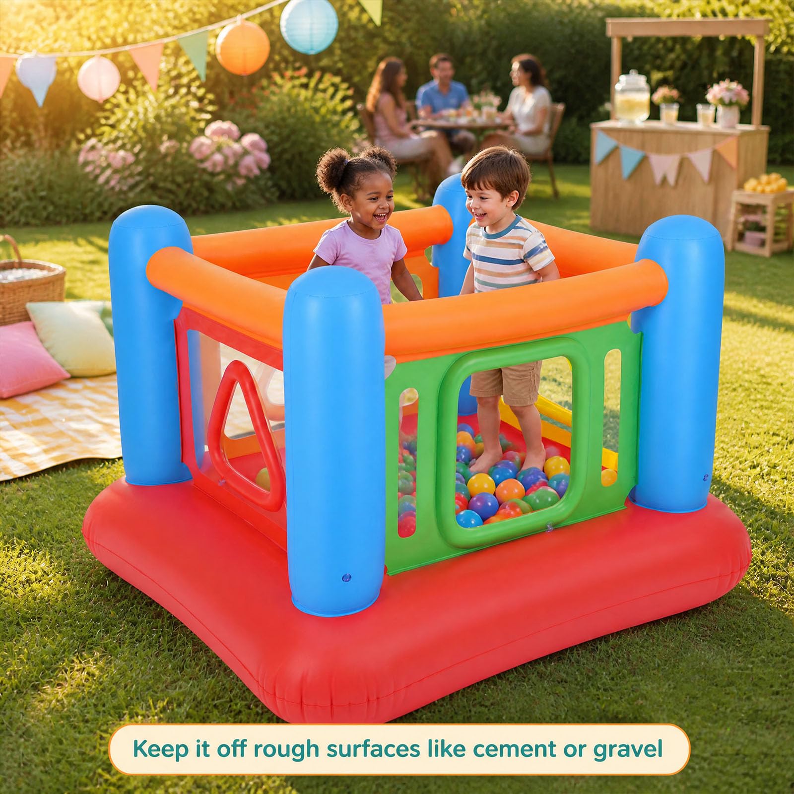 GOPLUS 3 en 1 Castillo Inflable (Azul)
