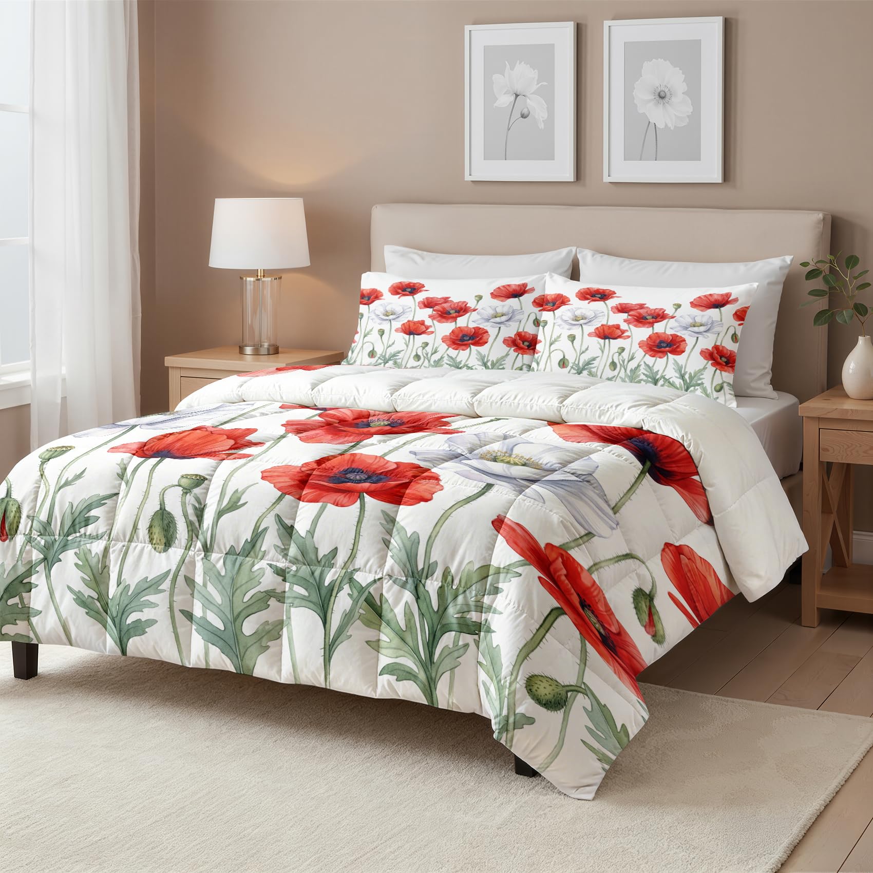 Mohnblumen Bettdecke 135x200