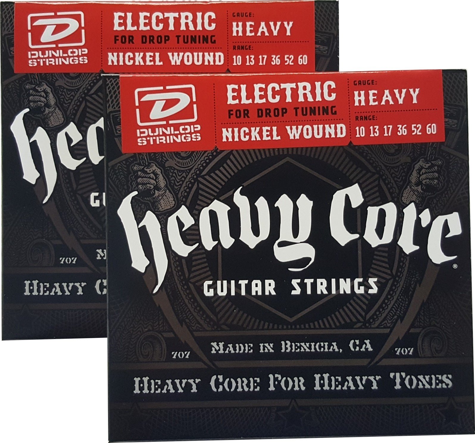Dunlop Heavy Core Strings - Heavy 10-60 2 Pack Box of 6 Sets DHCN1060-6